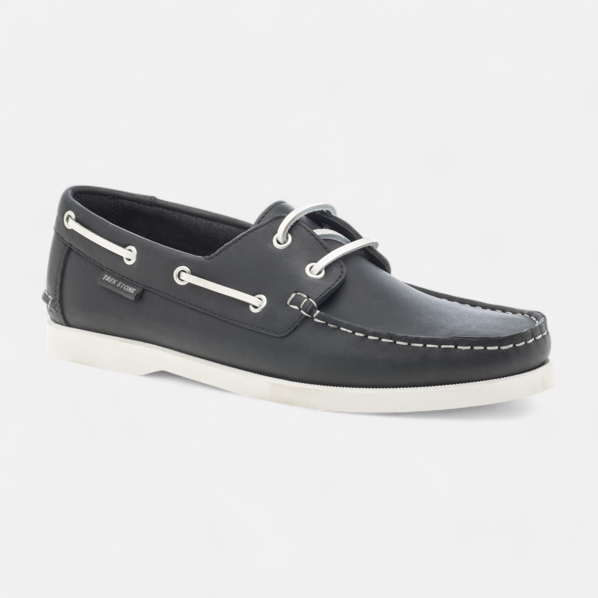 Chaussures bateau Homme en cuir bleu marine