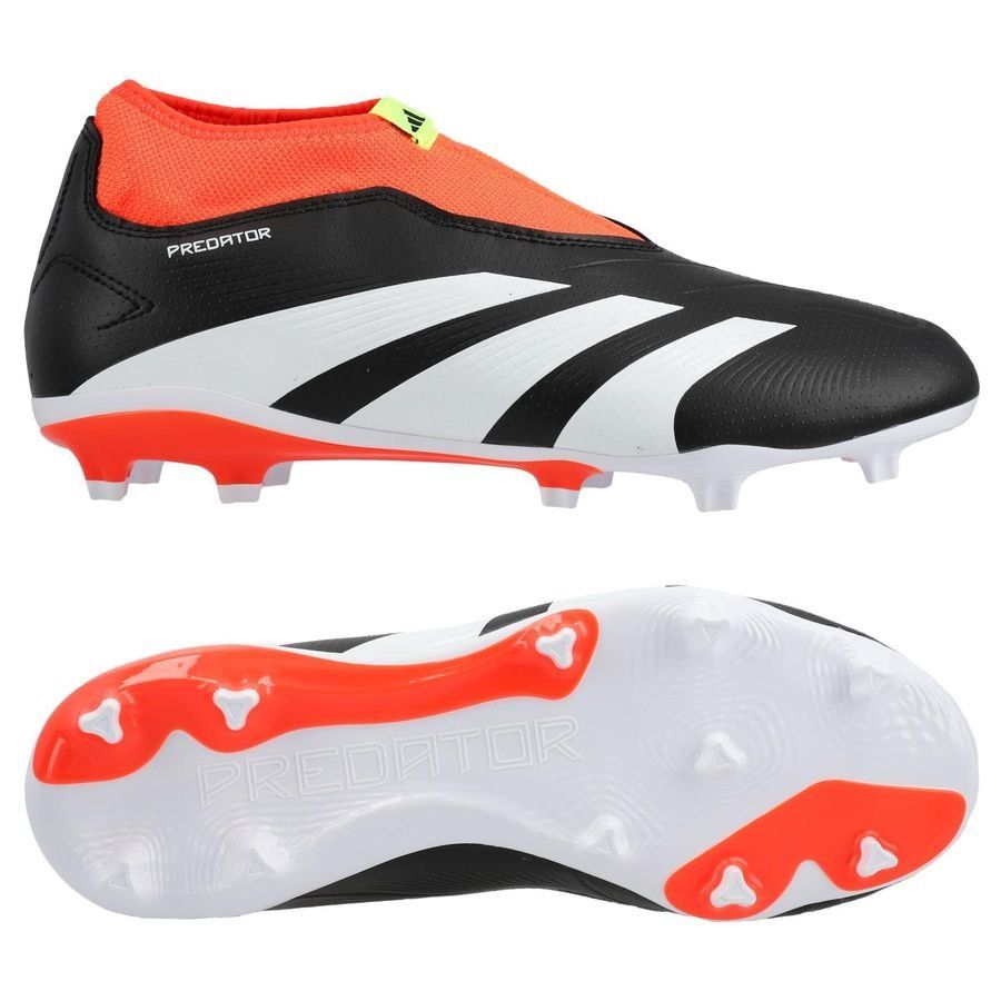 adidas Predator League Laceless FG Solar Energy - Noir/Blanc/Rouge Enfant