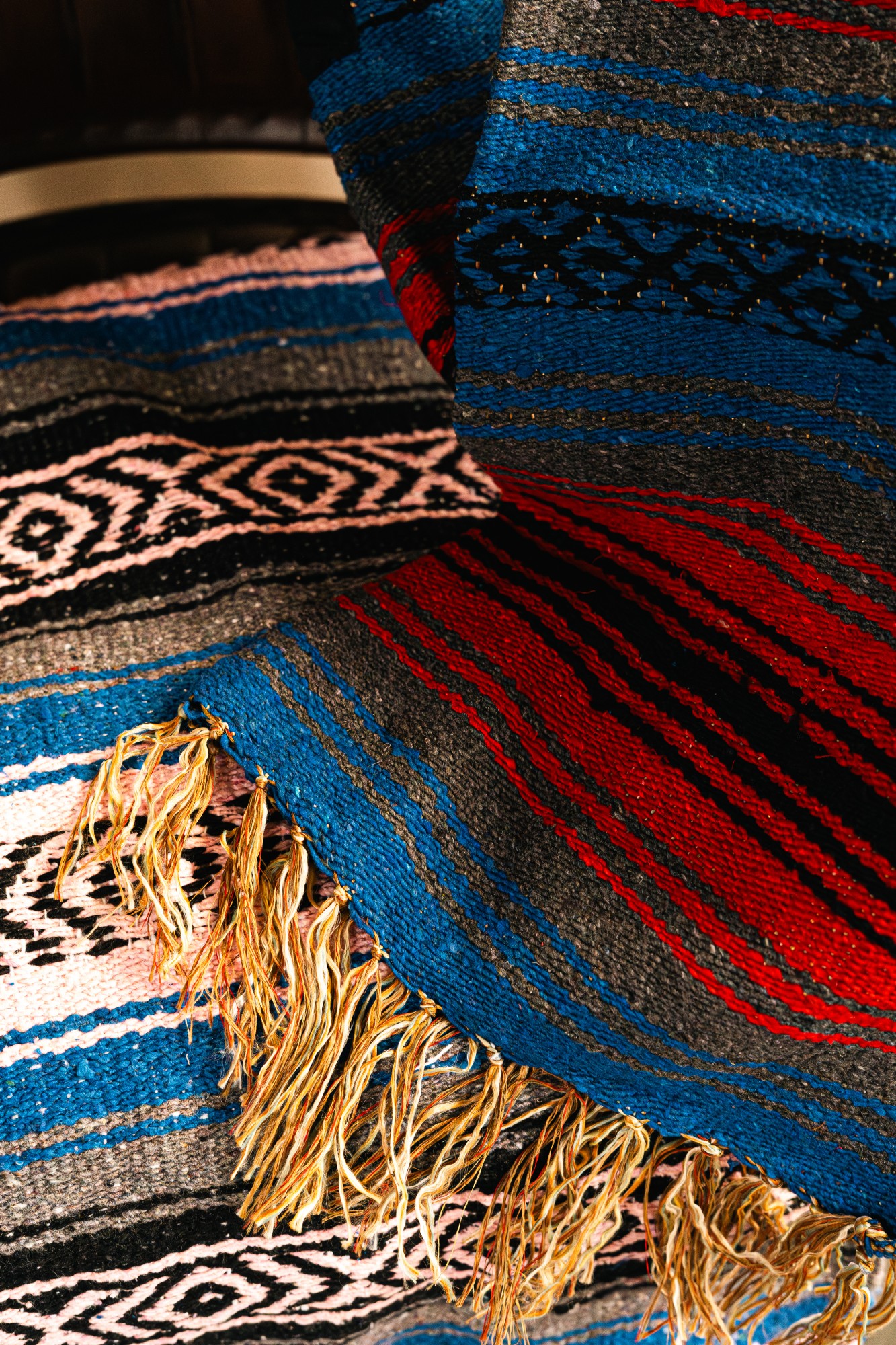 Poncho gestreift blau/grau/rosa, B 105 cm, H 72 cm günstig bestellen