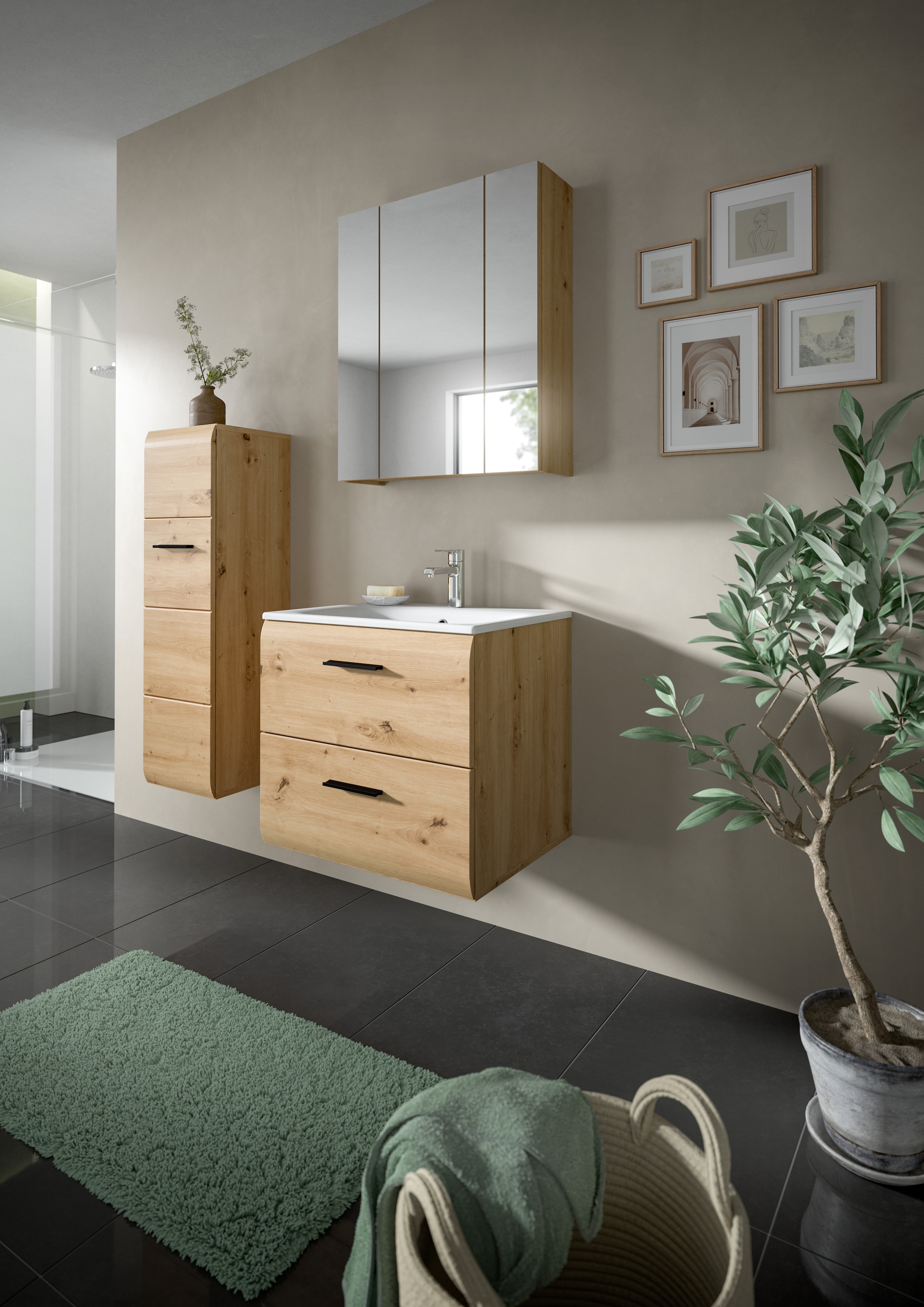 INOSIGN Stauraumschrank 1 Stk. tlg. Florenz, Badschrank Artisan Oak NB, Höhe 106 cm, Bad