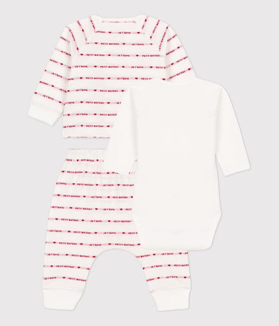 Ensemble 3 pièces jacquard en coton bio bébé