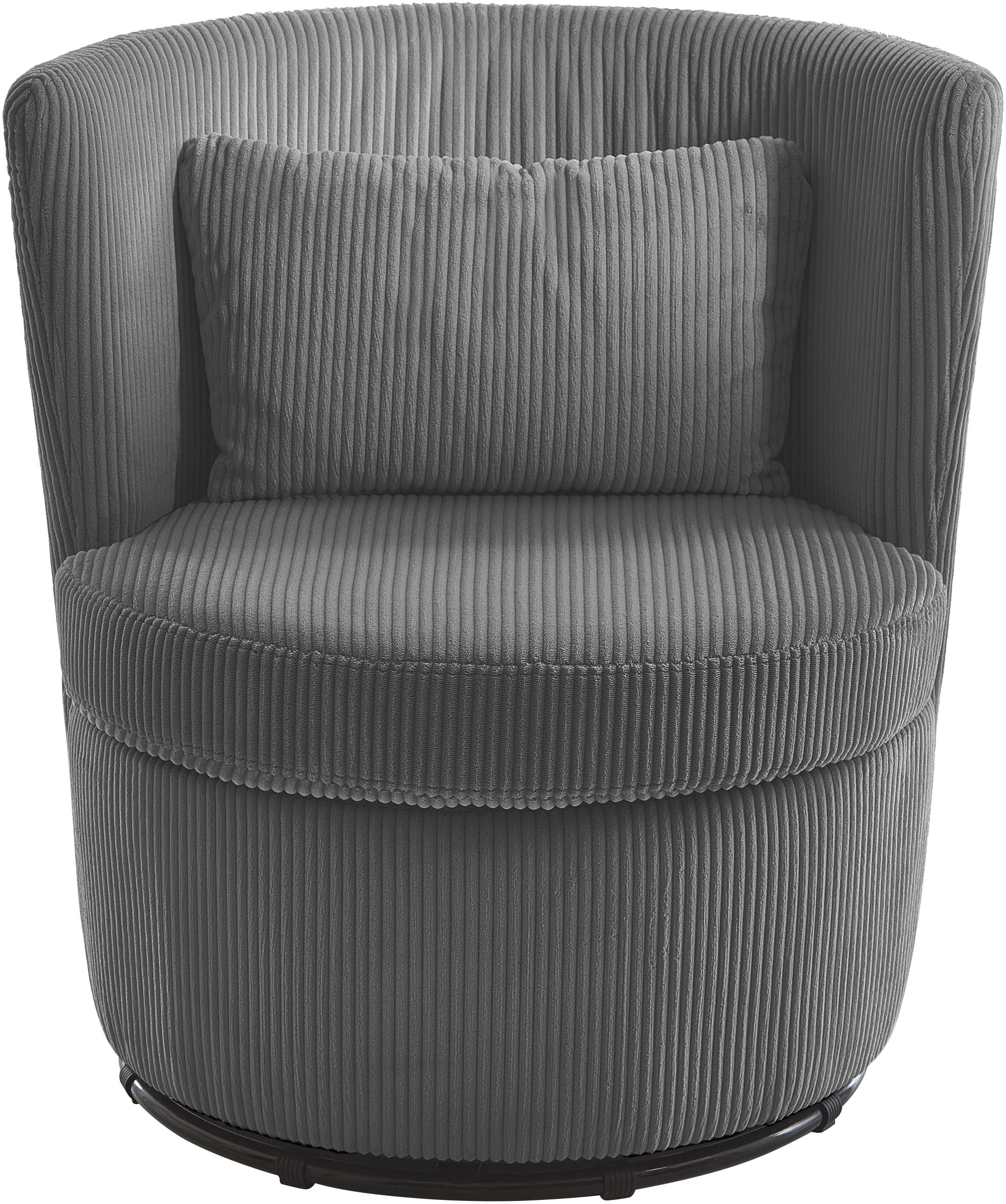 ATLANTIC home collection Drehsessel »Keno« 360-Grad drehbarer Cordsessel, inkl. einem Zierkissen im Originalbezug