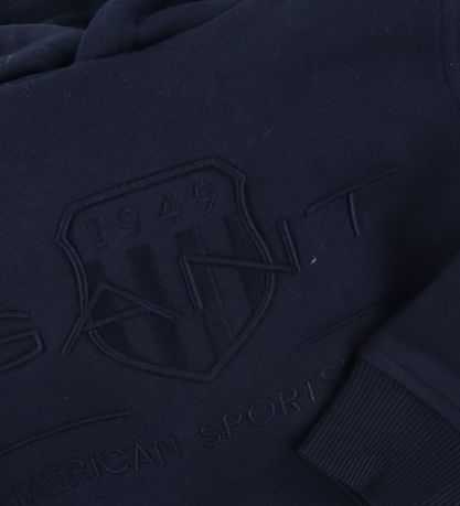 GANT Kapuzenpullover - Tonal Shield - Evening Blue