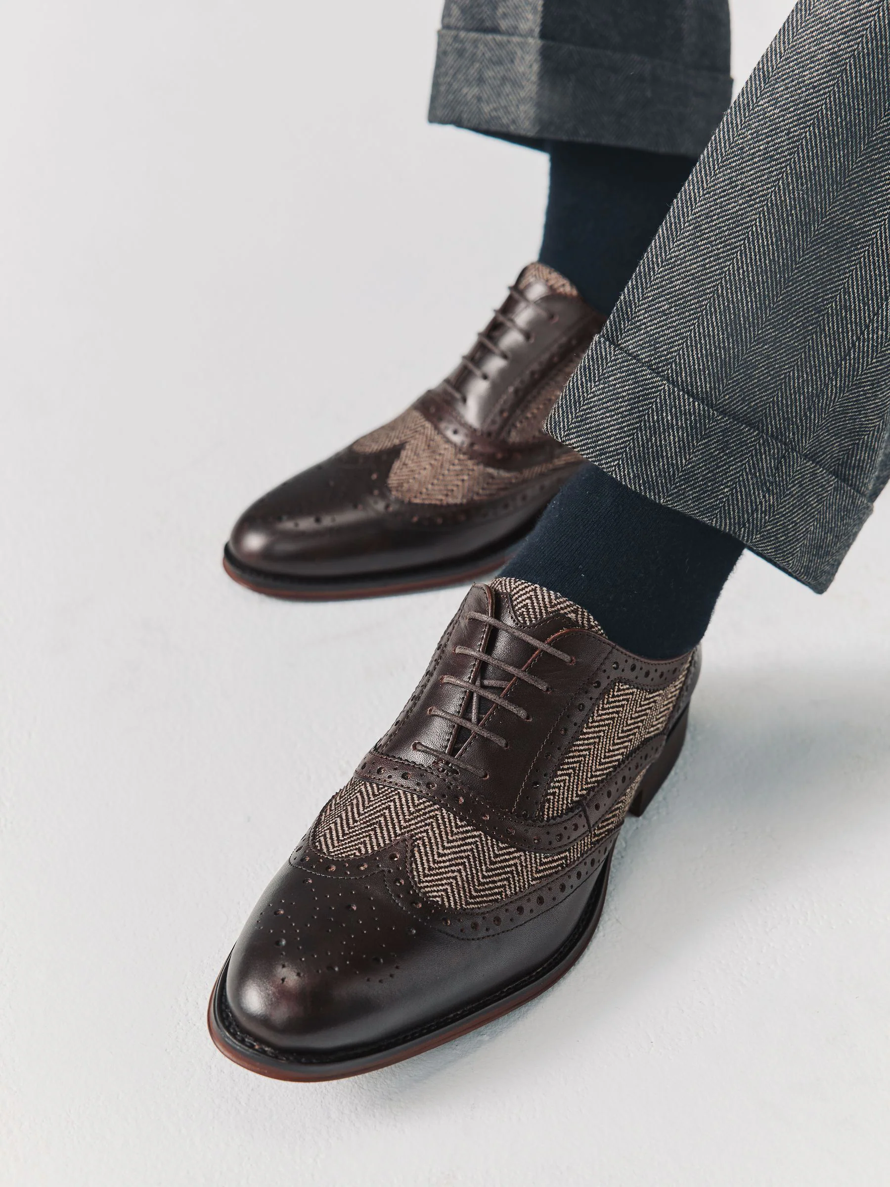 Bruin - Heritage brogue-schoenen