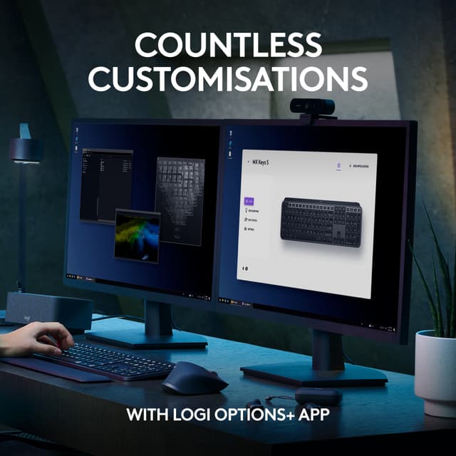Logitech MX Keys S trådløst tastatur med håndledsstøtte (graphite)