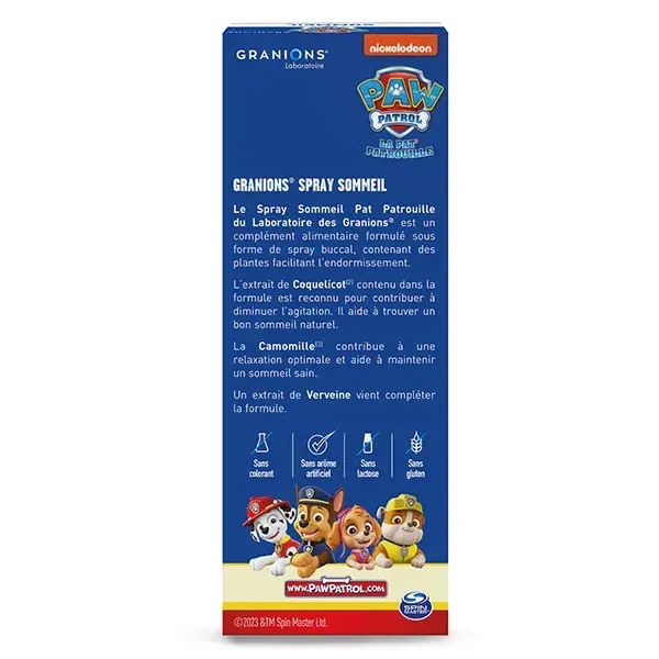 Granions Spray Sommeil Enfant Pat Patrouille - Verveine, Camomille, Coquelicot - 20ml