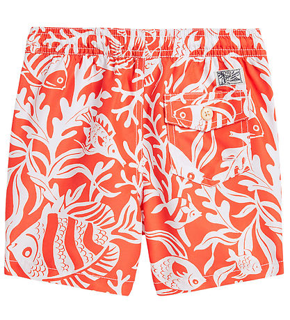 Polo Ralph Lauren Badeshorts - Reisender - Orange/Weiß