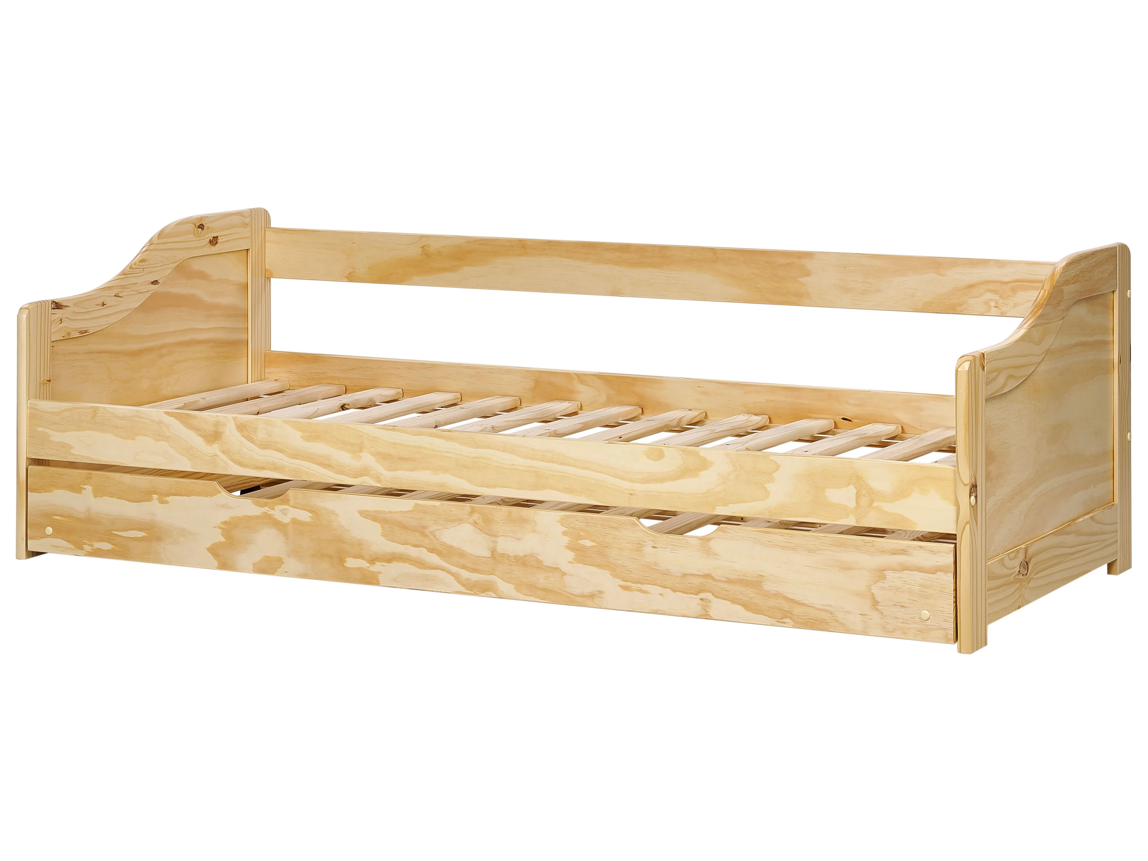Onderschuifbed Dennenhout LUNERAY 90 x 200 cm Lichtbruin