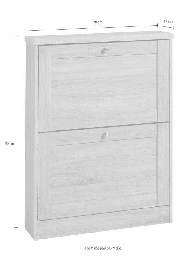 Home affaire Schuhschrank »Heide« Breite 70 cm, mit 2 Klappen und Facettenfront