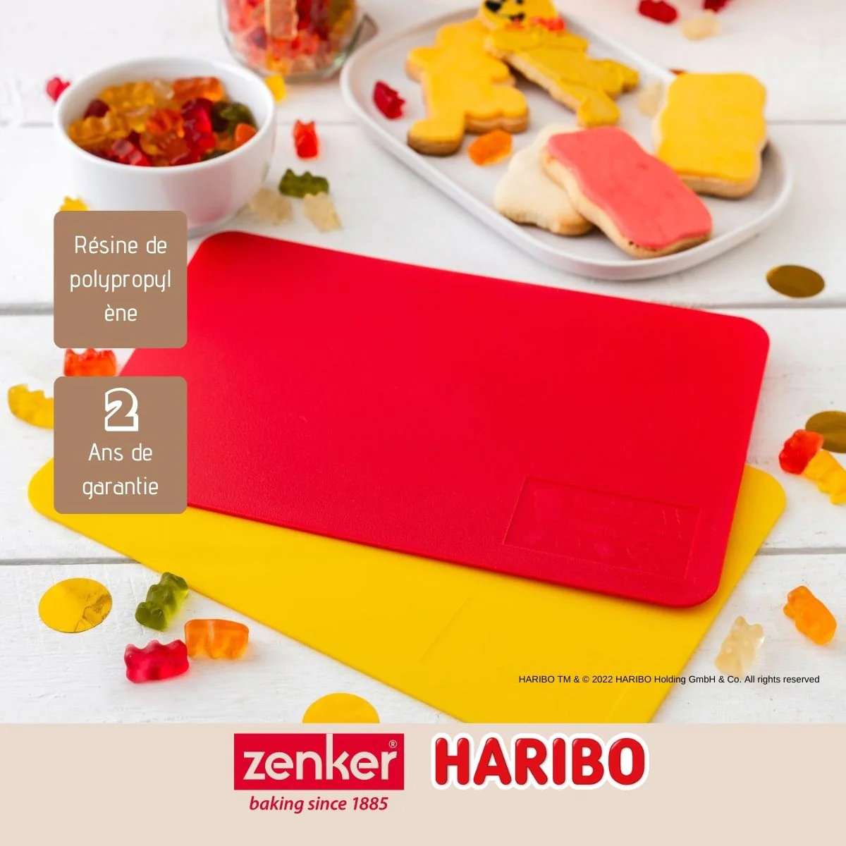 Lot de 2 planches à découper en plastique 24,5 x 16 cm Haribo Zenker