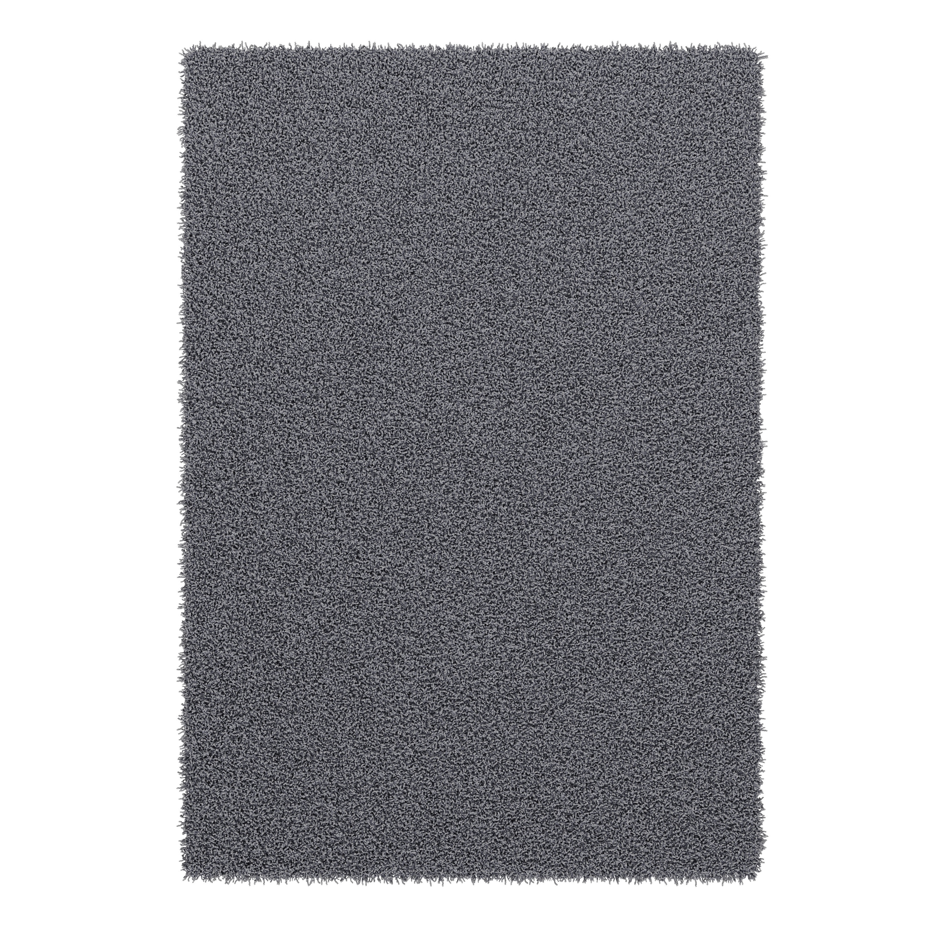 Hochflor Teppich 120 x 170 cm grau