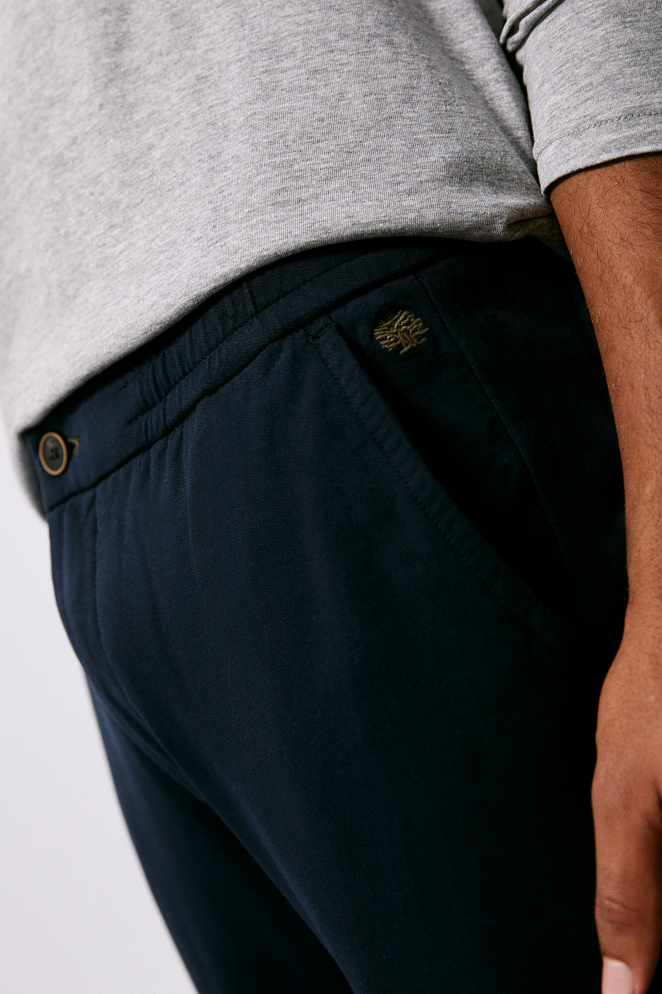 Calça chino de malha confortável - azul marinho