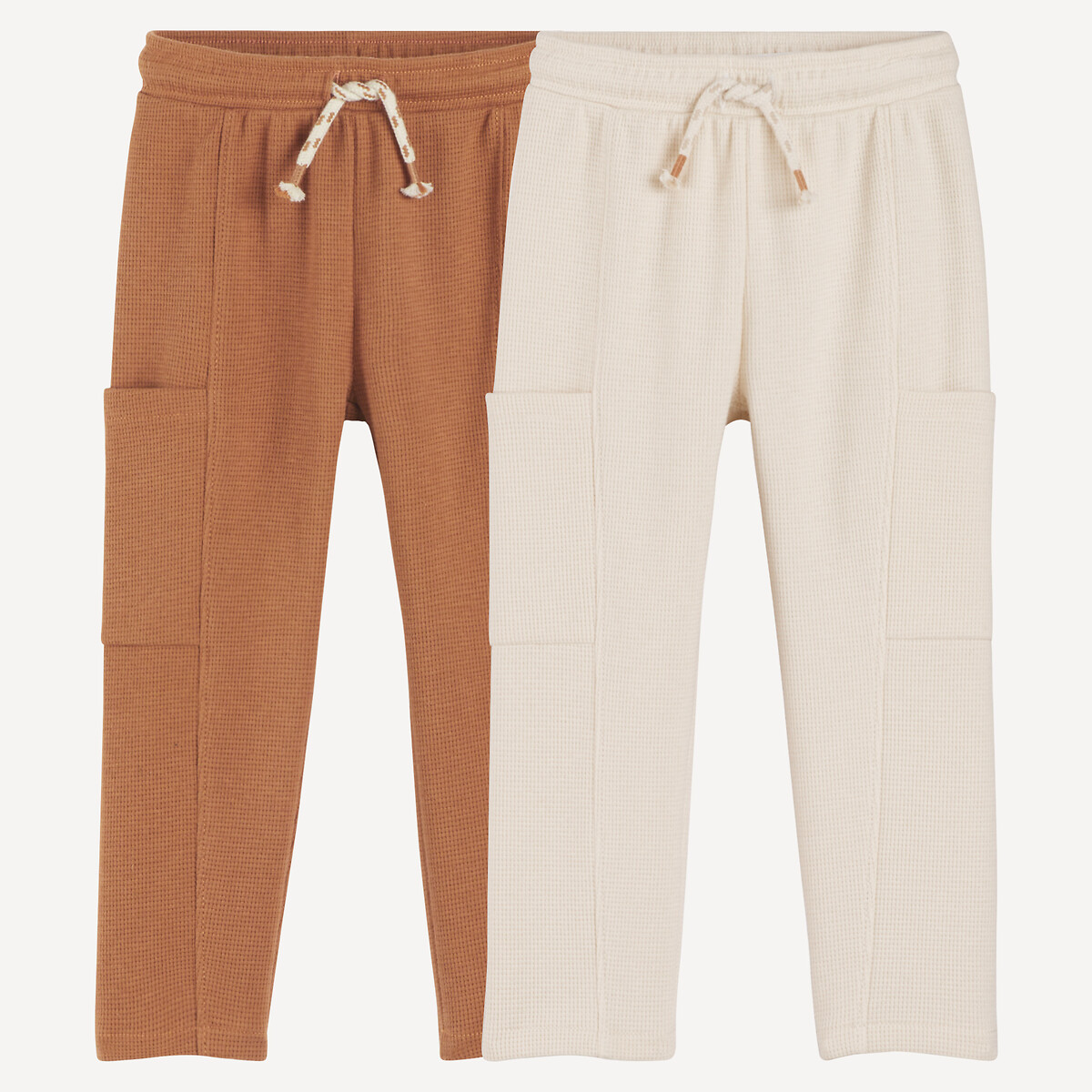 COLEÇÃO LA REDOUTE<br>Conjunto de 2 calças de jogging em malha waffle