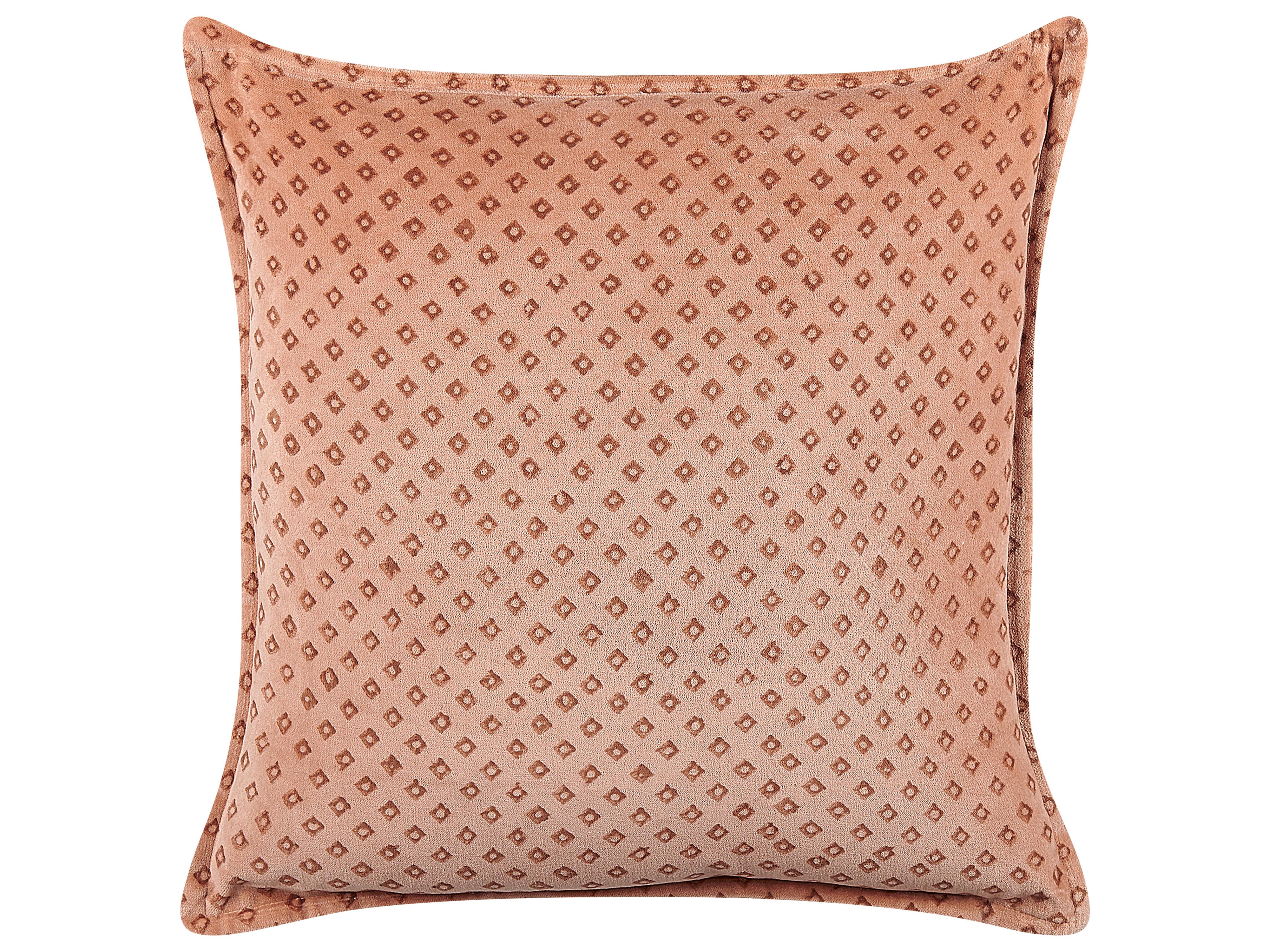 Set van 2 sierkussens RHODOCOMA Fluweel 45 x 45 cm Roze geometrisch patroon