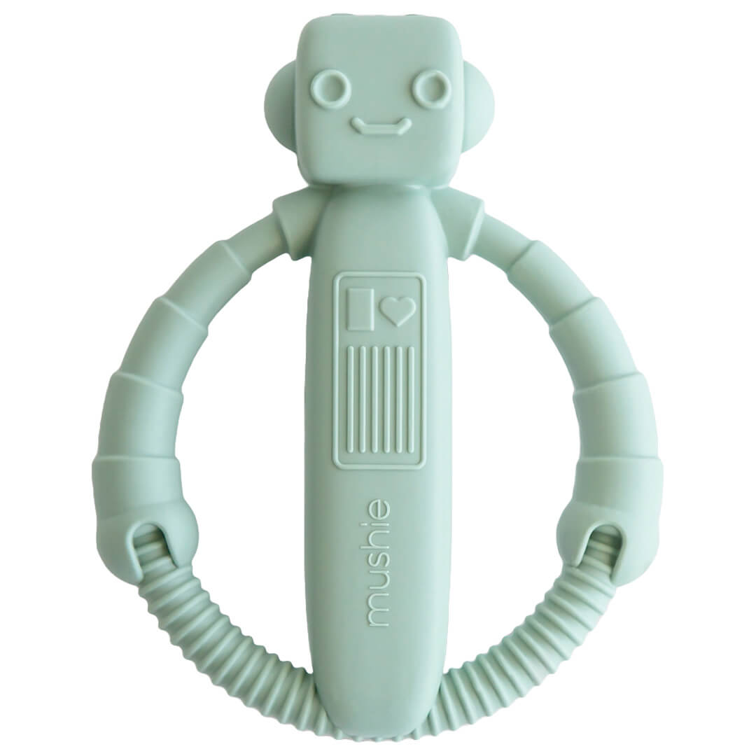 Mushie bijtspeelgoed met rammelaar robot