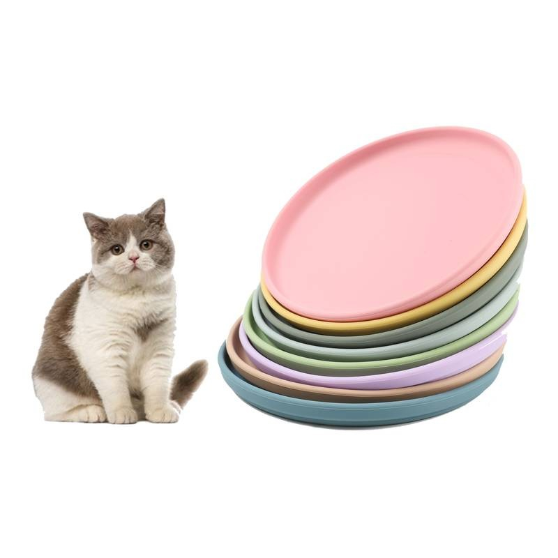(Ø18cm) Silikon Haustier Futternapf Rutschfester Fress Napf Wasser Schale für Katzen / Hunde - Gelb