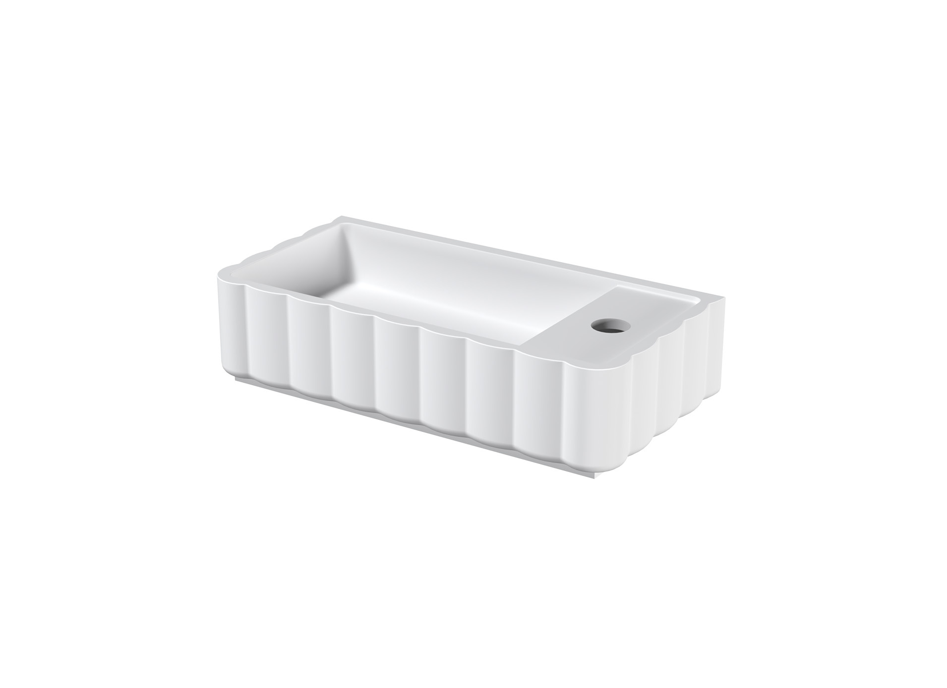 Riho Catching Waves fontein solid surface met kraangat links wit mat