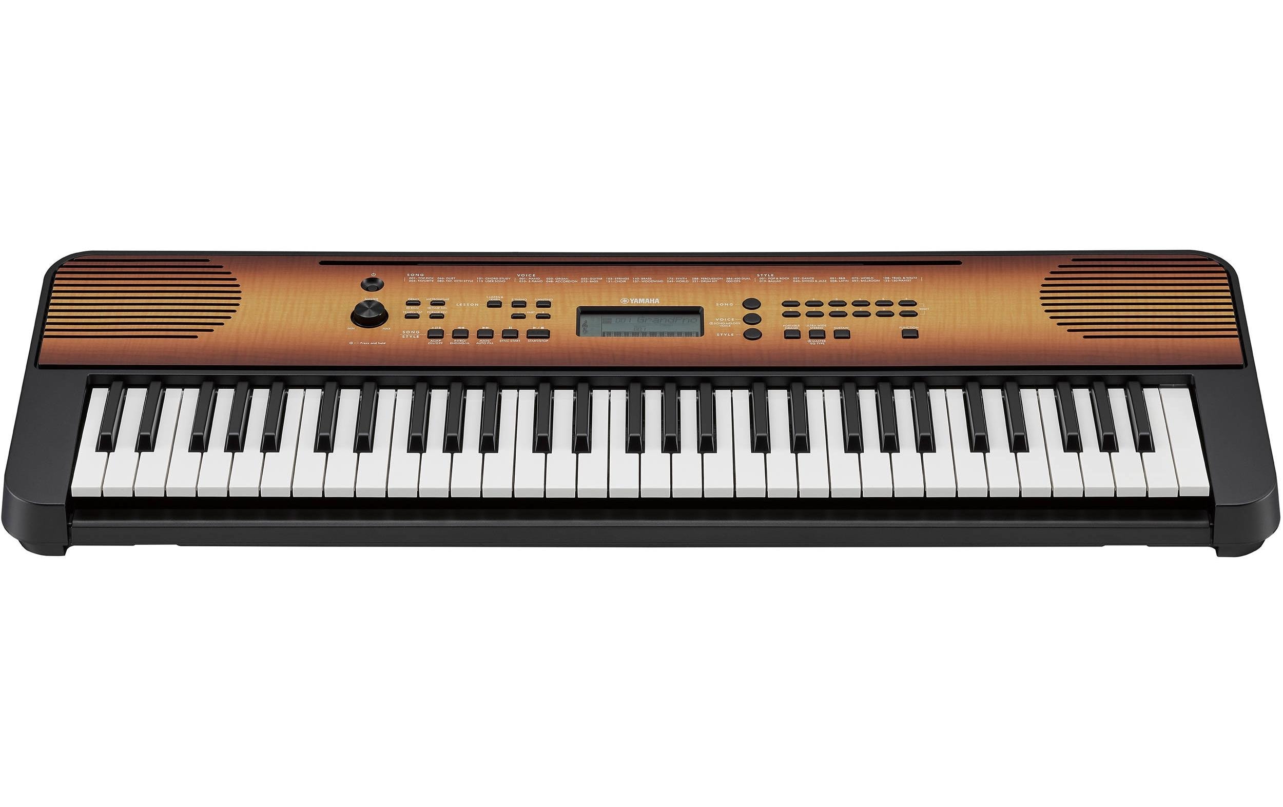 Keyboard PSR-E360MA Maple<br>Portables Einsteiger-Keyboard, dessen Design perfekt für Ihren Wohnbereich geeignet ist