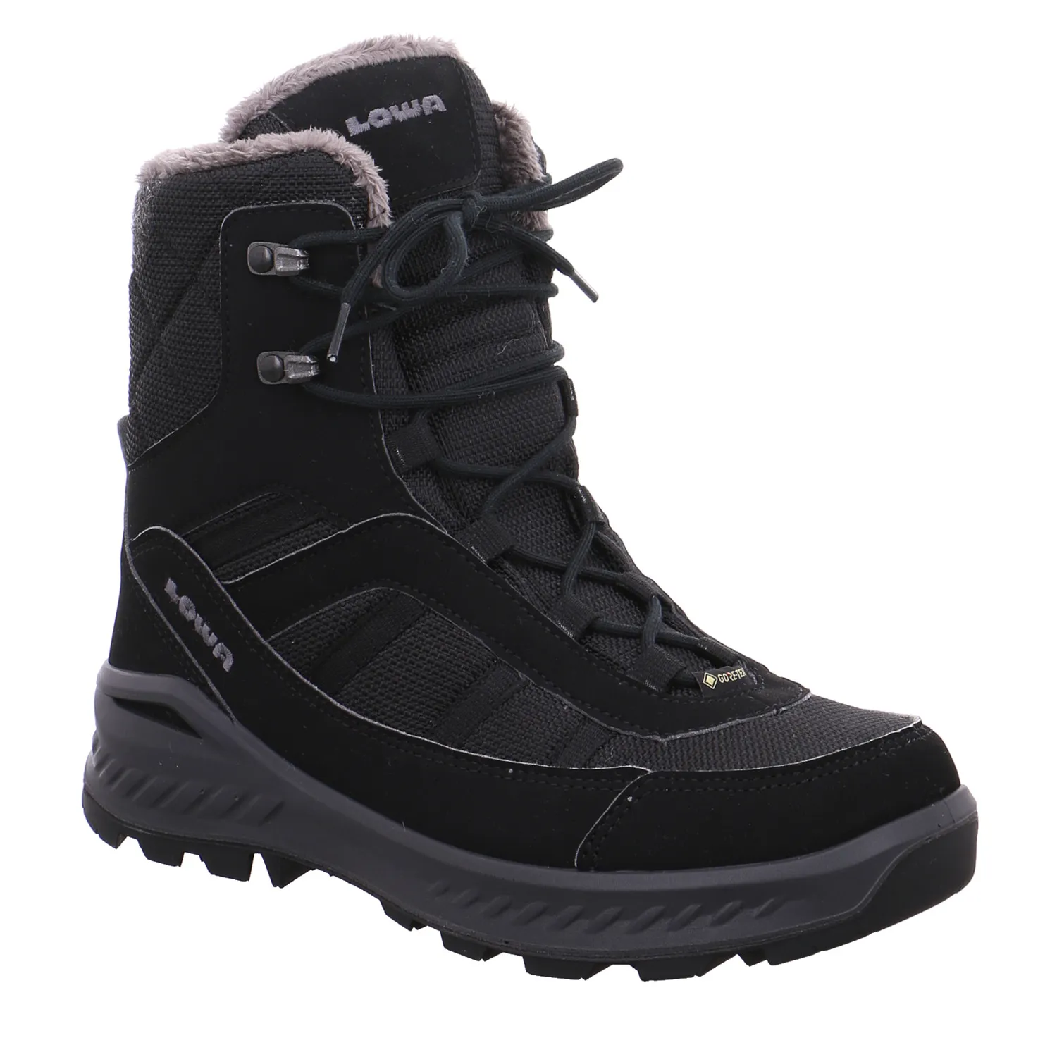 LOWA Snowboots Damen Schwarz Synthetik  mit Gore-Tex