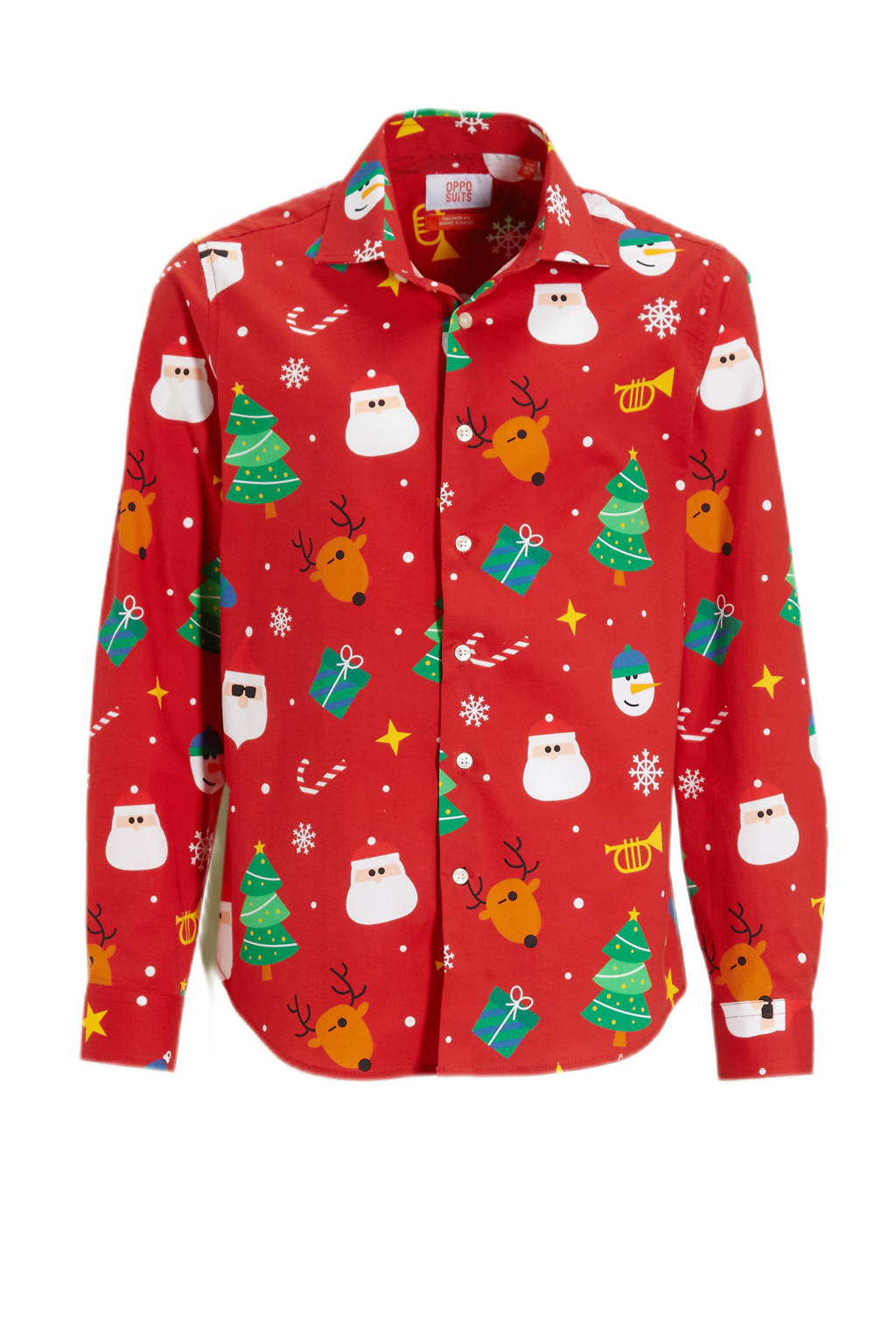 OppoSuits overhemd Festivity met all over print rood/multicolor