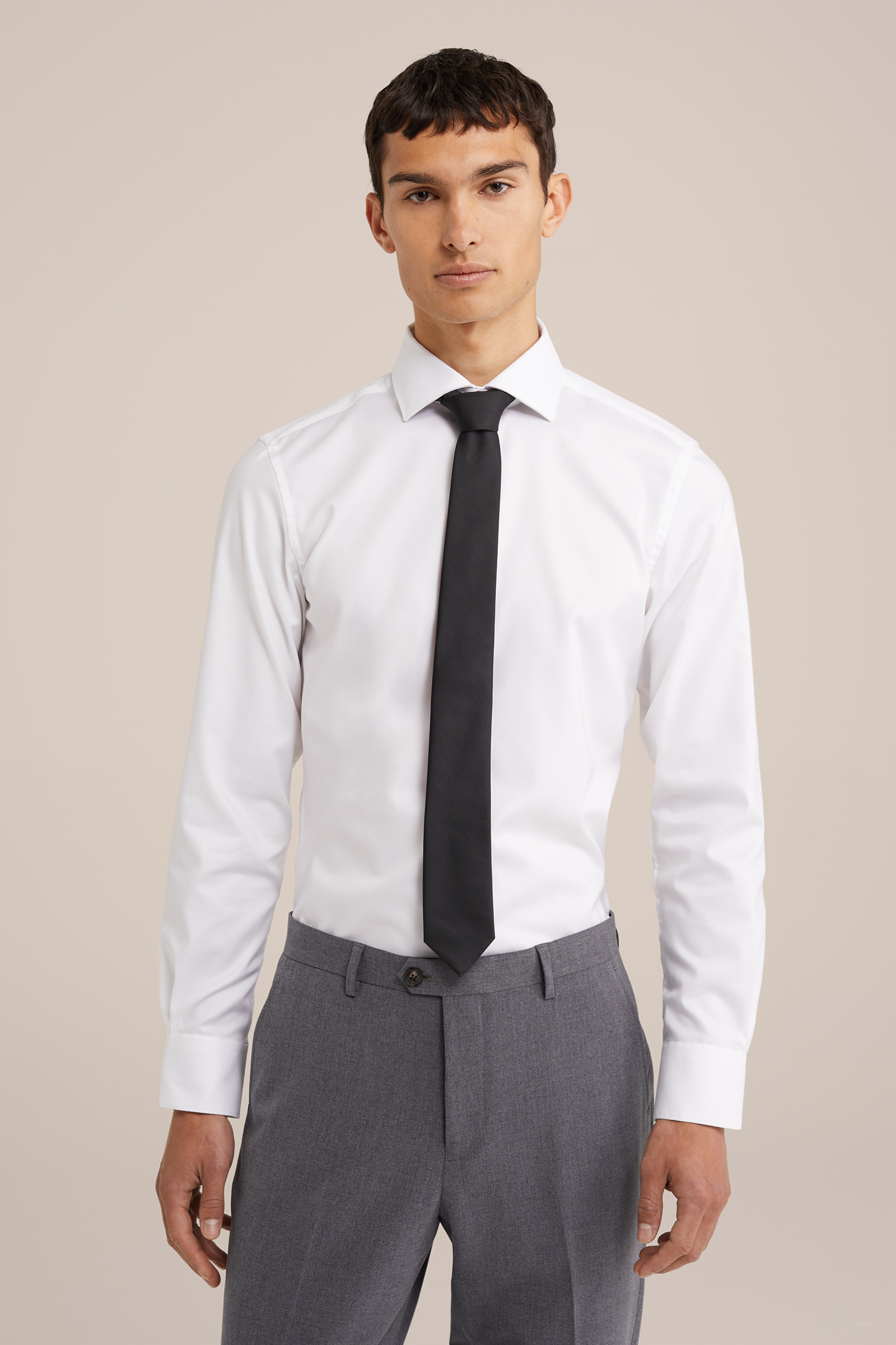 premium katoenen geweven overhemd WE Fashion Wit