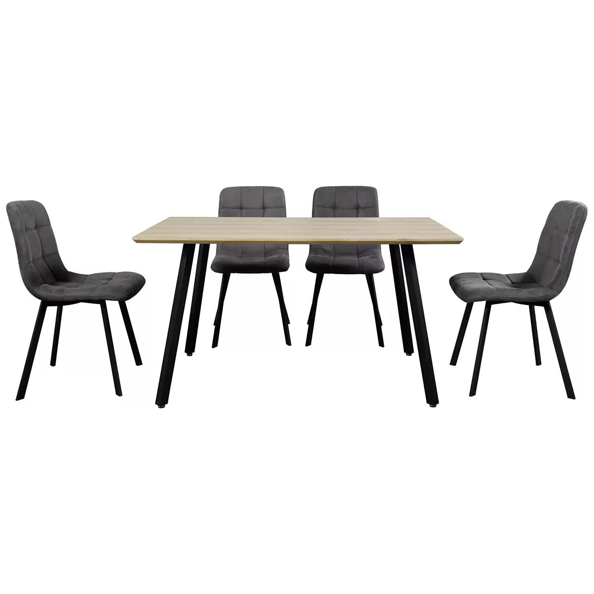 Tischgruppe Lech Artisan Eiche,grau,schwarz