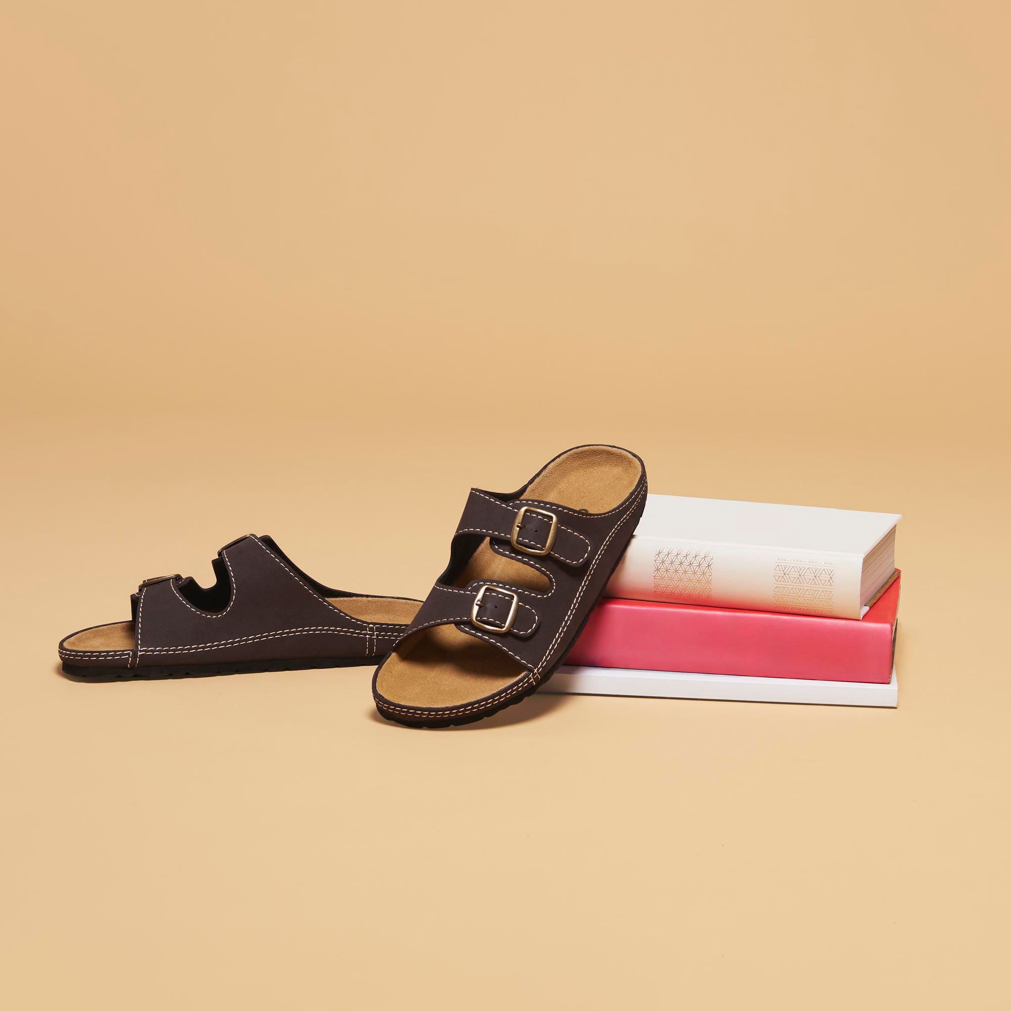 Mules semelle liège Homme marron