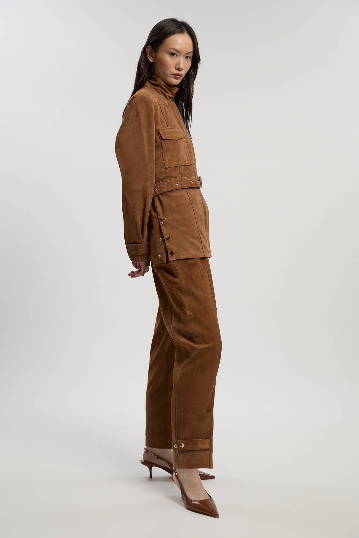 KarenMillen Pantalon Utilitaire en Daim