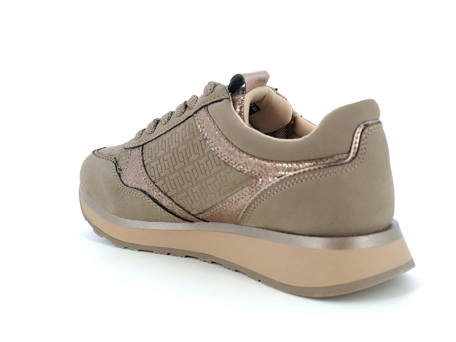Tamaris-23603 Matières combinées Velours Taupe