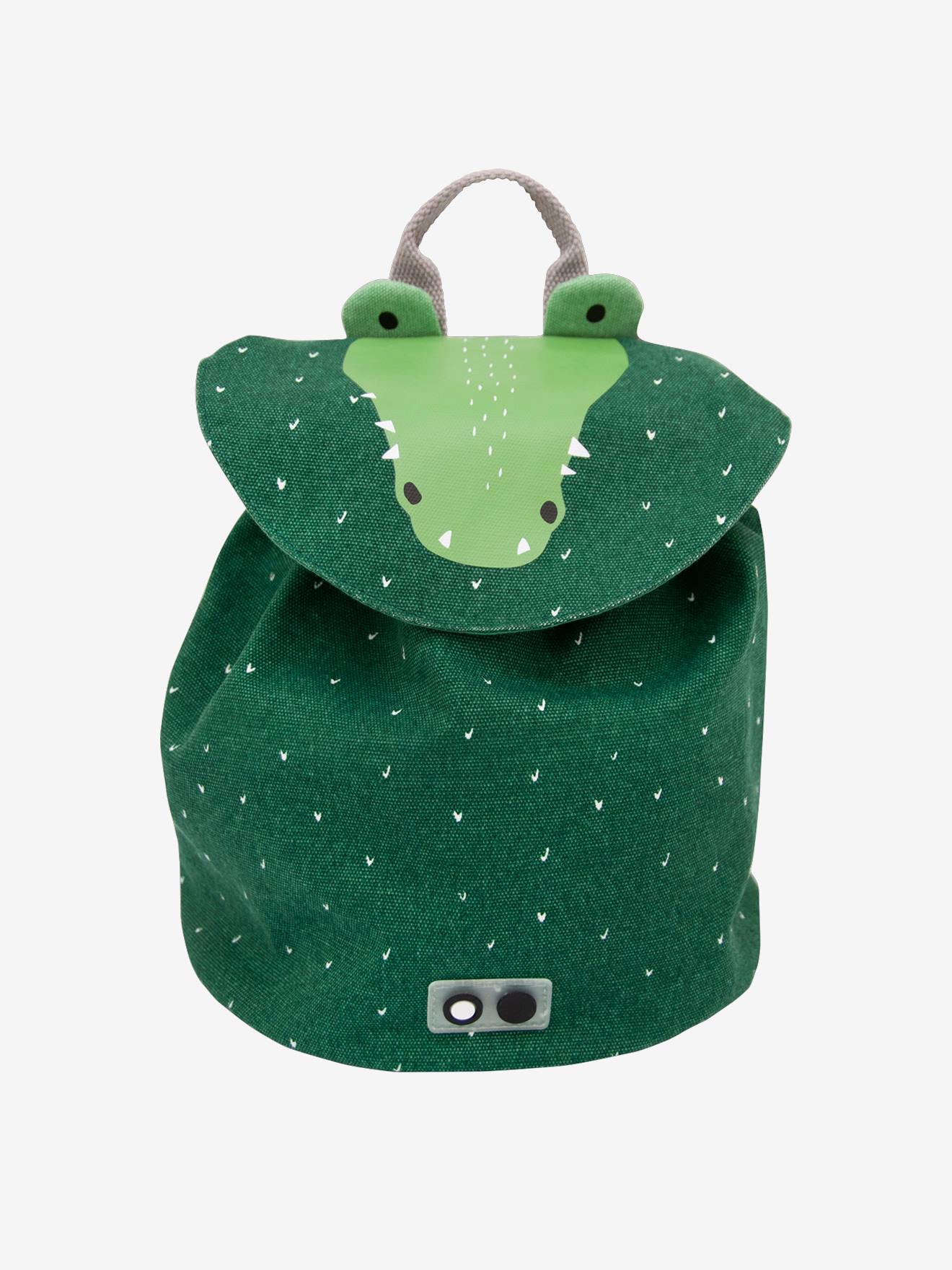 Mochila TRIXIE MINI Animal, verde-escura lisa com estampas.