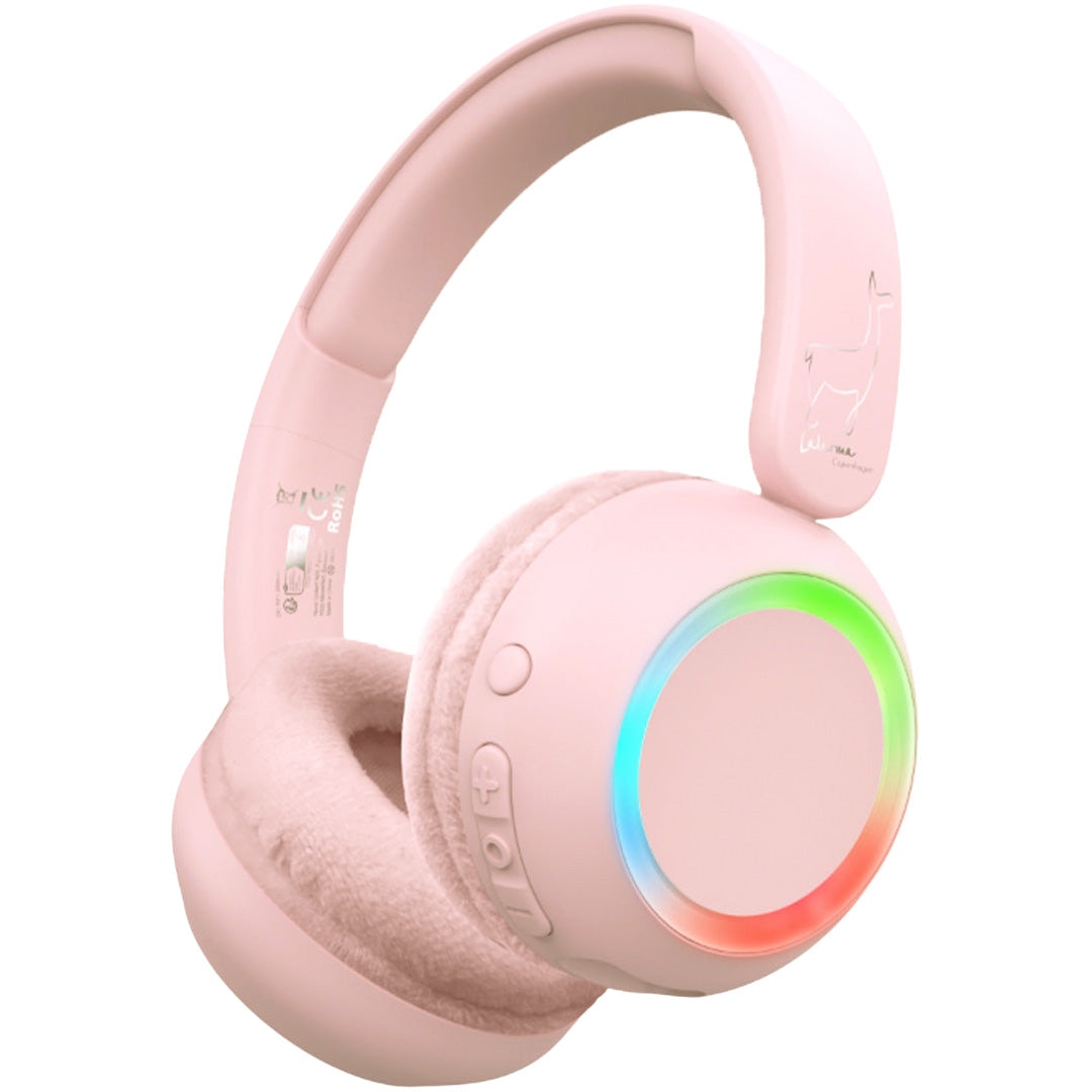 Lalarma draadloze kinderkoptelefoon met licht - roze