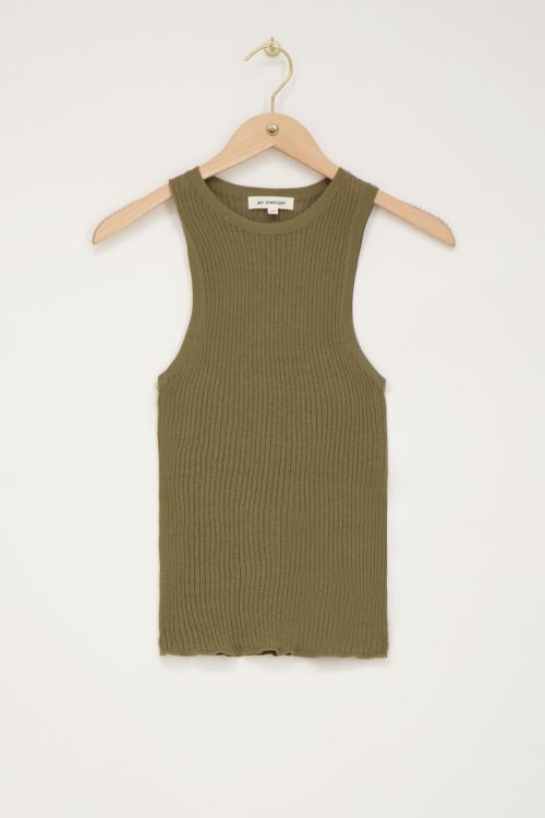 Donkergroene basic tanktop
