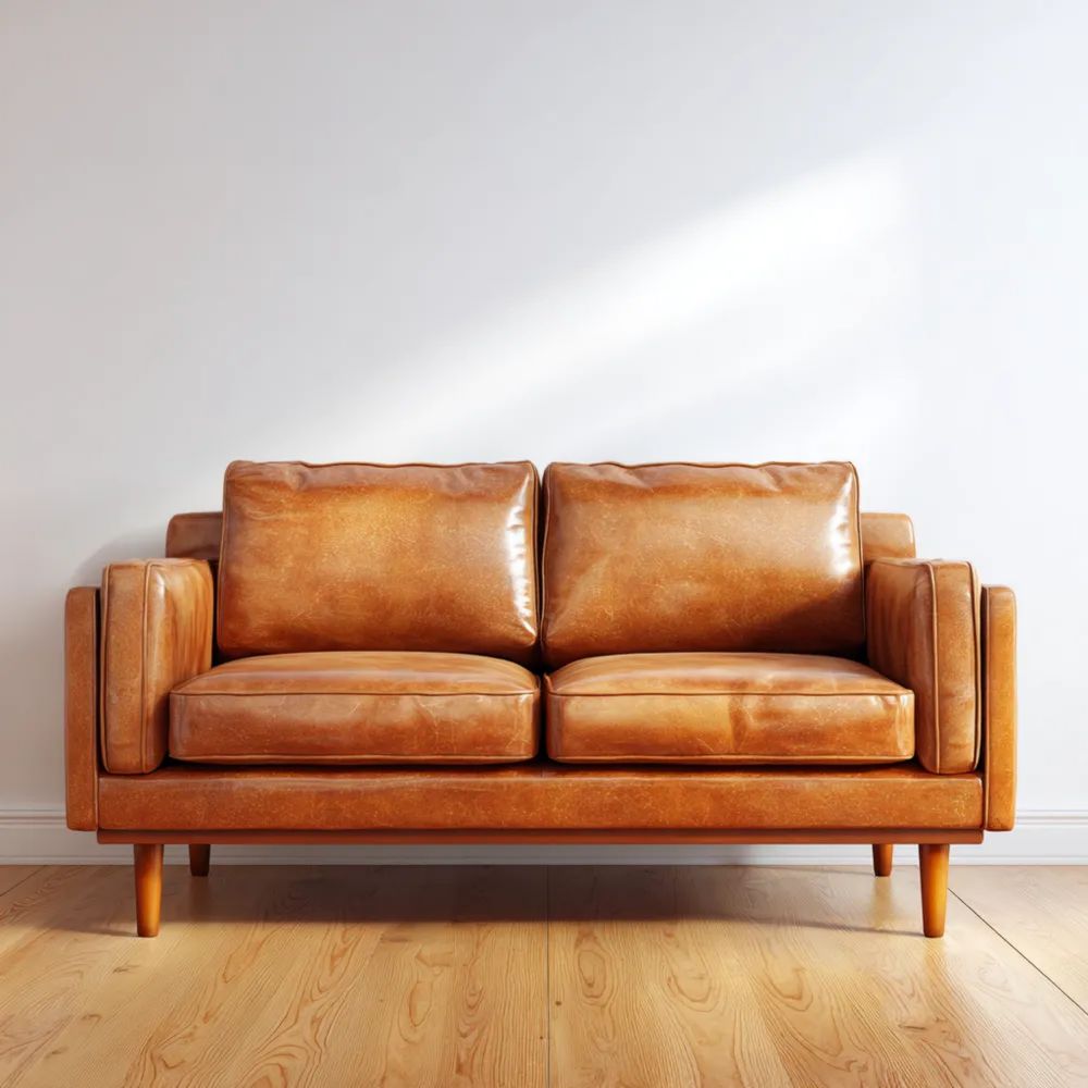 2-Sitzer-Sofa Leder 145x85x75 cm - Braun - Rustikales Design