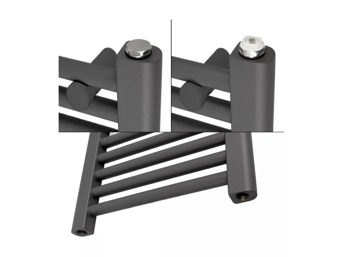 Radiateur de salle de bain Sahara Raccord latéral sèche-serviettes Anthracite 60x80cm
