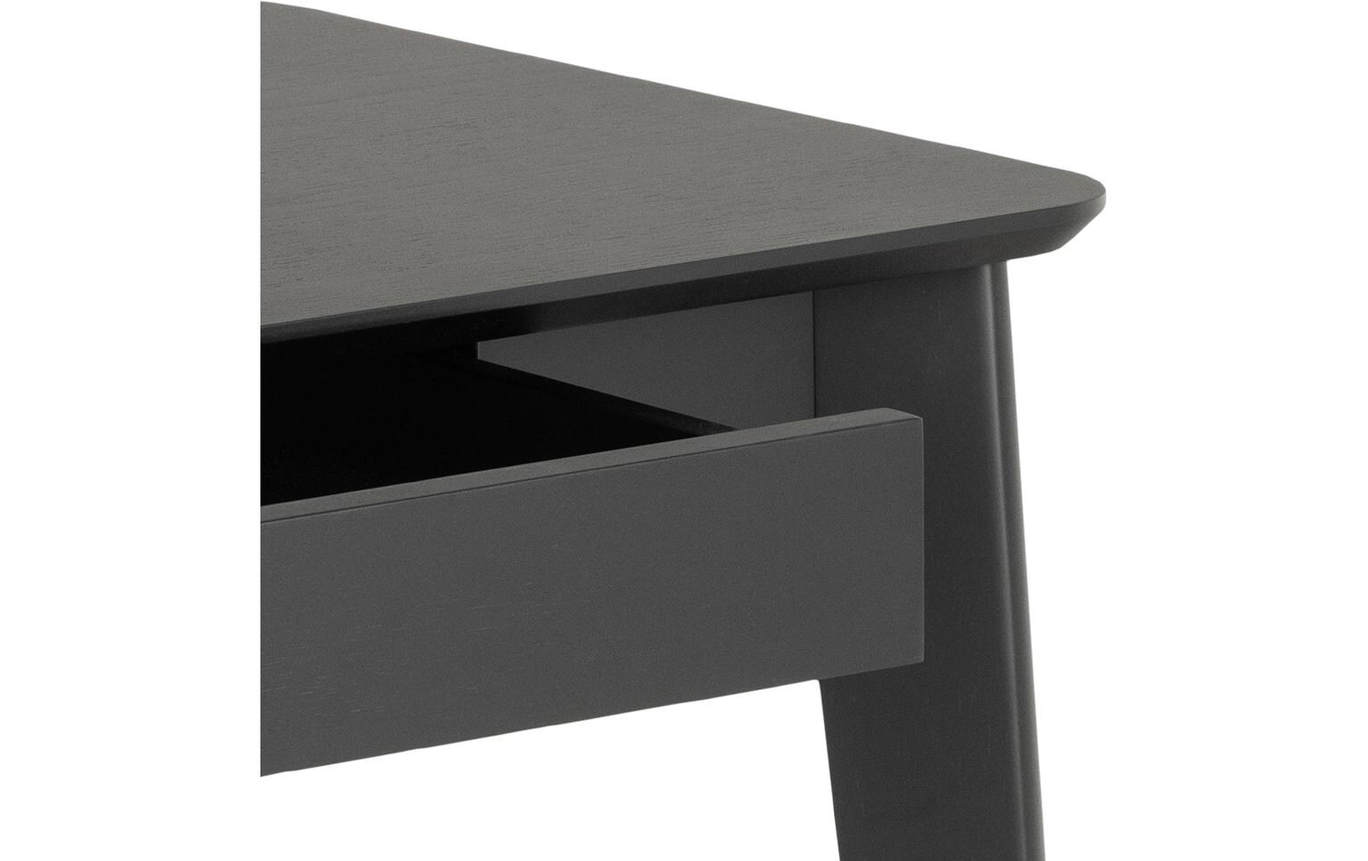 Tisch Roxby, Eiche, Schwarz<br>Schreibtisch mit Stauraum im skandinavischen Stil