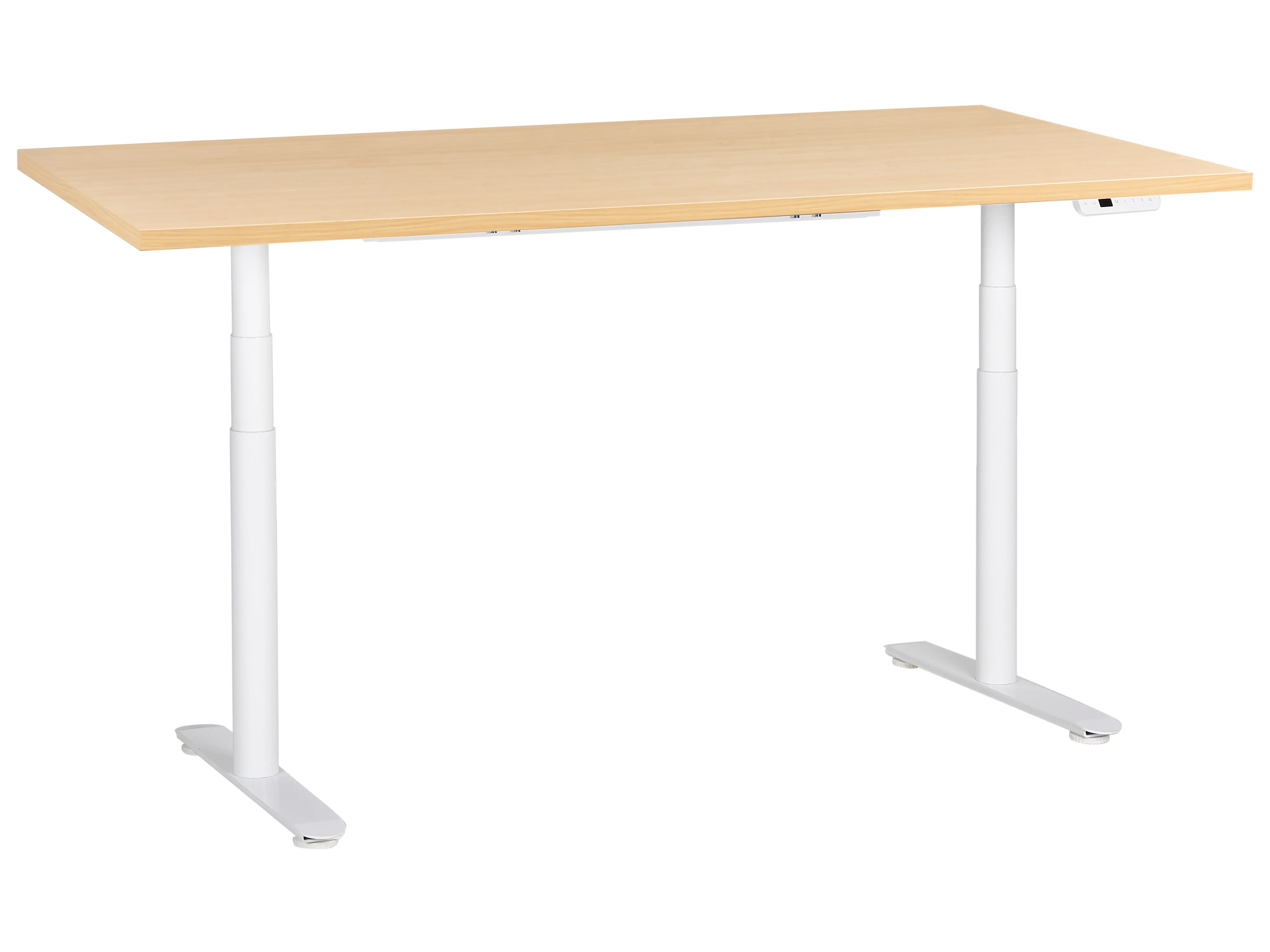 Elektrisch verstelbaar sta-bureau DESTINAS Lichtbruin/wit 180 cm 72 cm