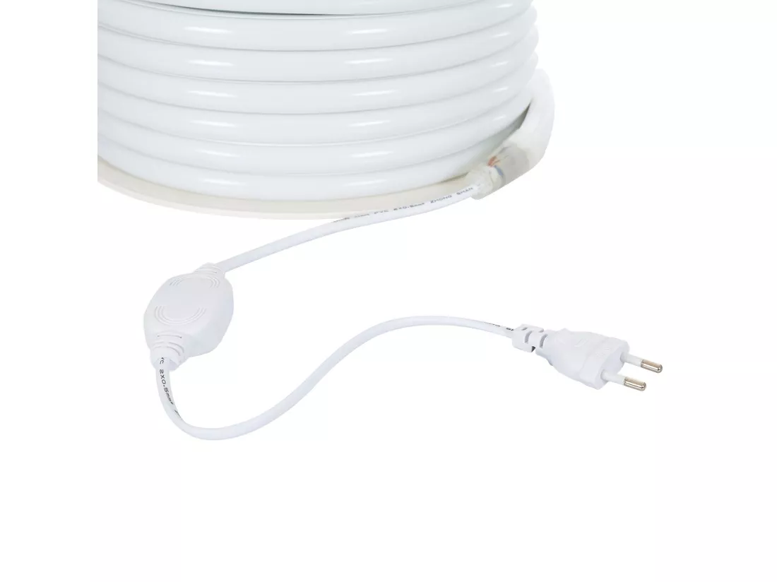 Bobine Gaine Néon LED Flexible Dimmable 7.5W/m 220V AC 120 LED/m 50m Semi-circulaire 180° Blanc Neutre IP67 Coupe Tous les 100cm 4000K Blanc neutre