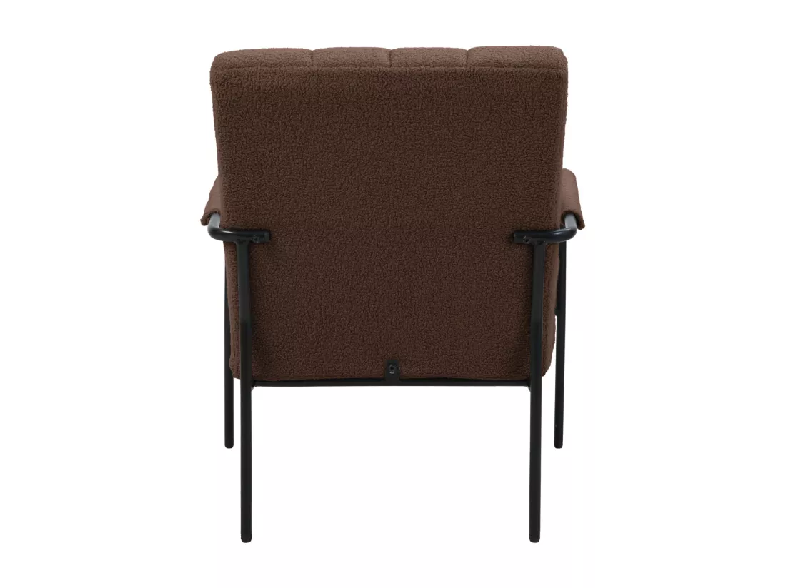 Fauteuil de salon SVITA KYLE Chaise rembourrée Chaise d'appoint Salon avec accoudoirs Marron