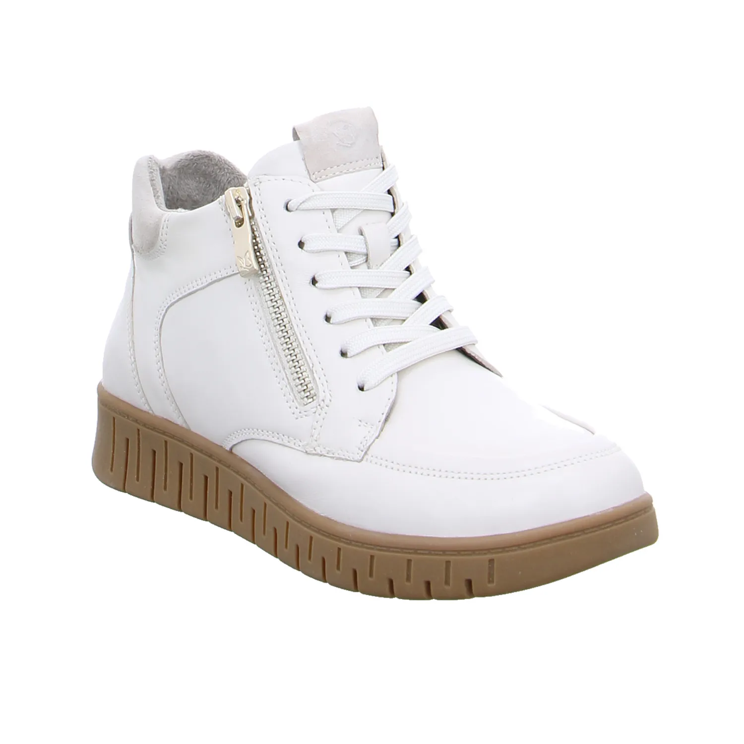 CAPRICE Comfort-Mid Cut Offwhite Leder  superflexible Sohle