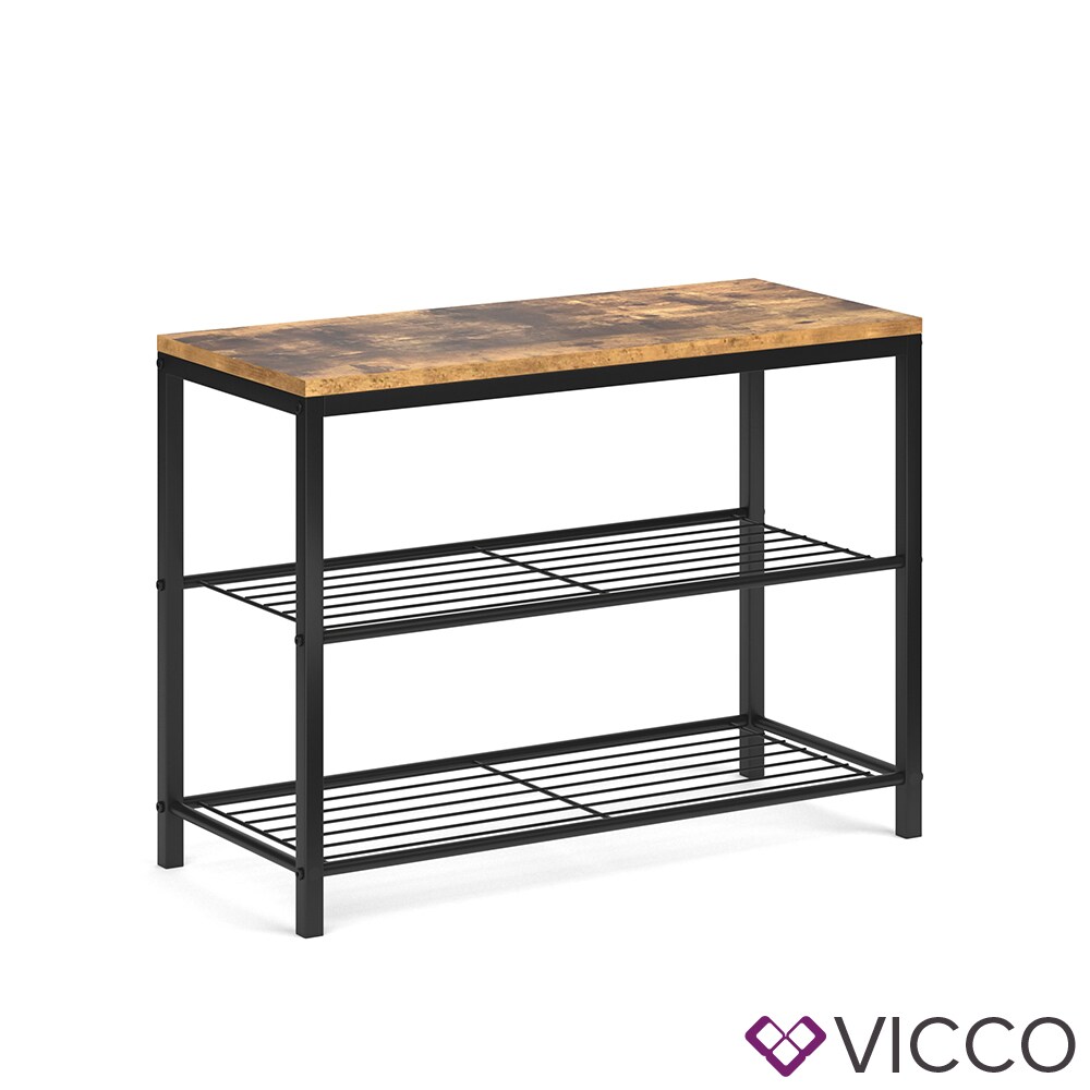 VICCO Schuhbank FYRK Schuhregal 70cm Schuhschrank Sitzfläche Sitzbank 2 Ablagen