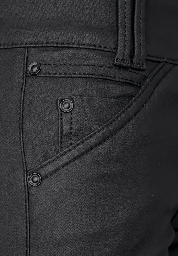 Coating Slim Fit Hose - Black