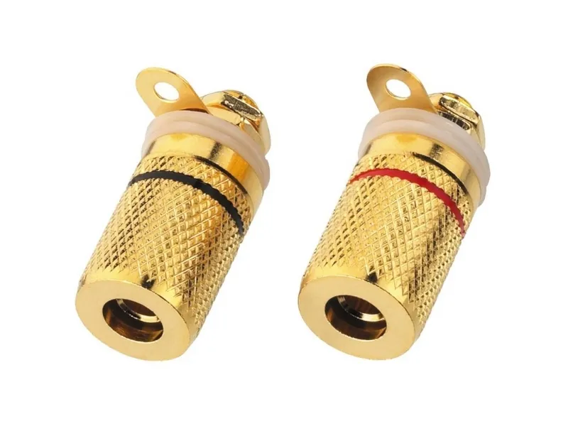 Monacor BP-250G, speaker terminals, Guld, Guld