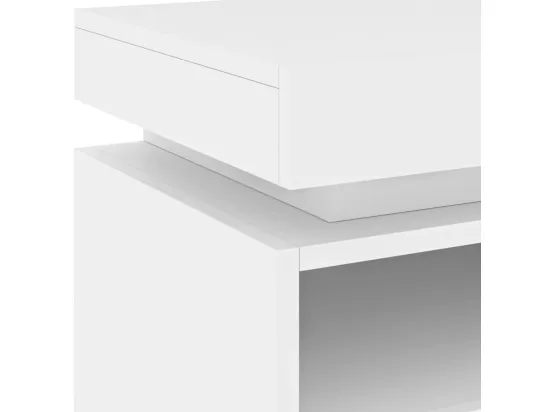 Armoire de chevet avec lumières LED blanc 40x39x48,5 cm