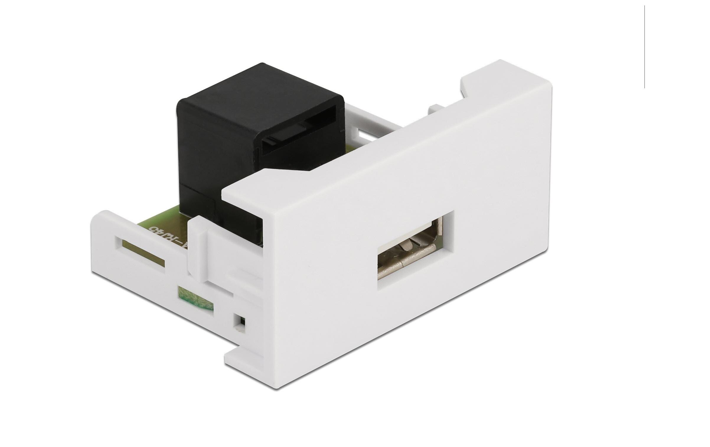 Easy 45 Modul 22.5 x 45 mm RJ45 - USB-A BuchseDelock Easy 45 Modul USB 2.0 Typ-A Buchse zu RJ45 Buchse 22.5 x 45 mm