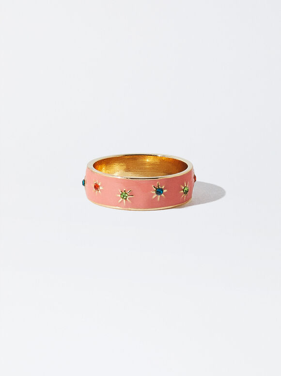 Anillo Con Cristales - Multicor