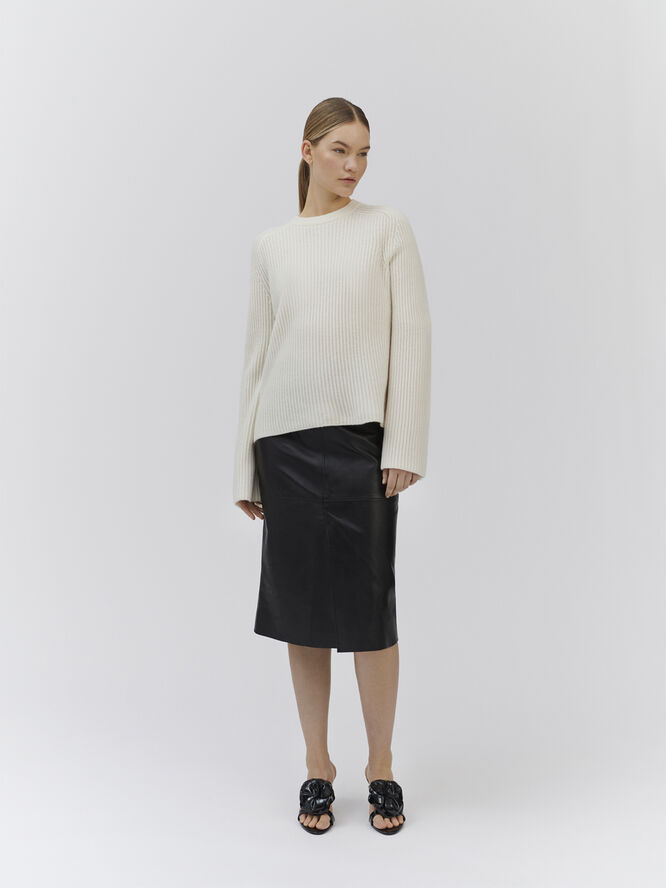 Rosemunde Fisherman rib pullover Hvid