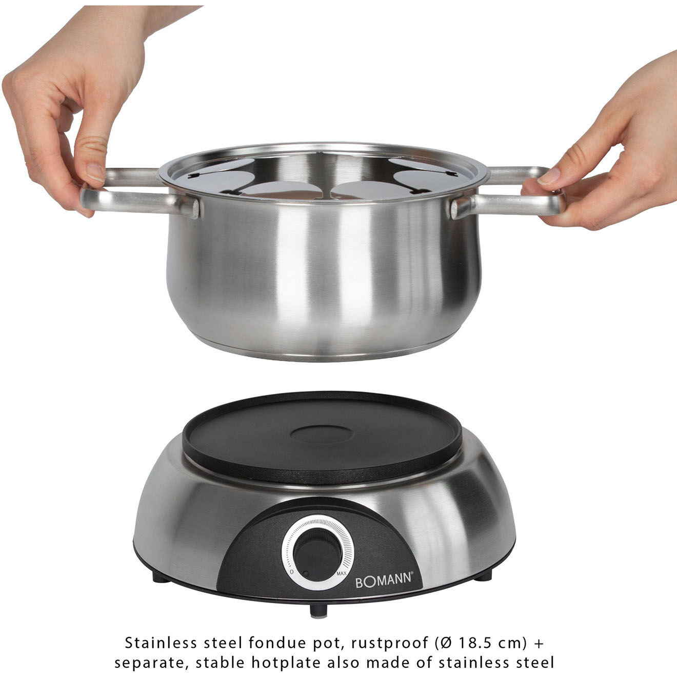Bomann Set à fondue électrique Bomann FD2248CB  acier inoxydable/noir