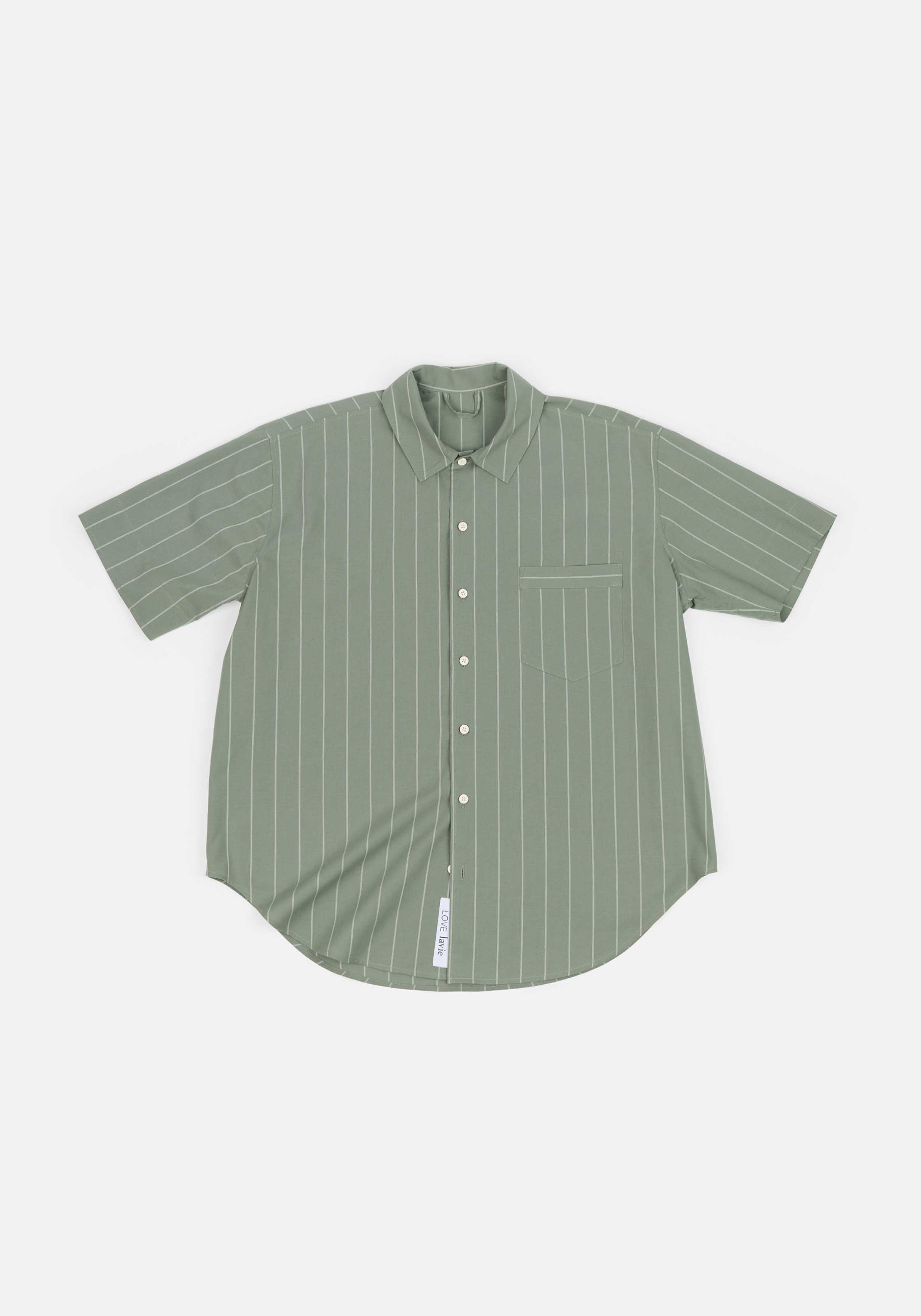 Lavie Kurzarmhemd John Striped Fichtengrün/Undyed