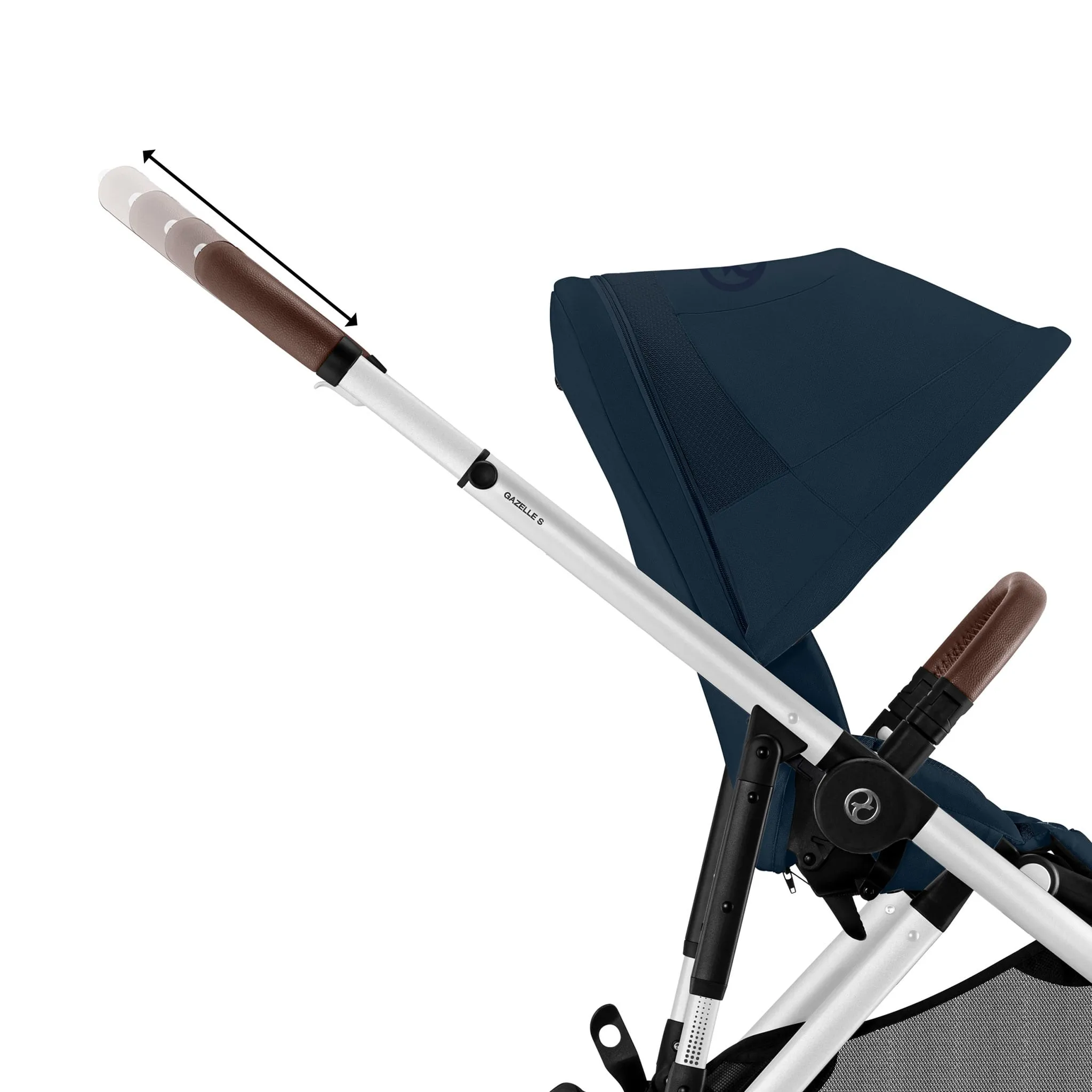 Cybex Poussette Double Gazelle S 2 – Châssis argent  Sièges Bleu Océan