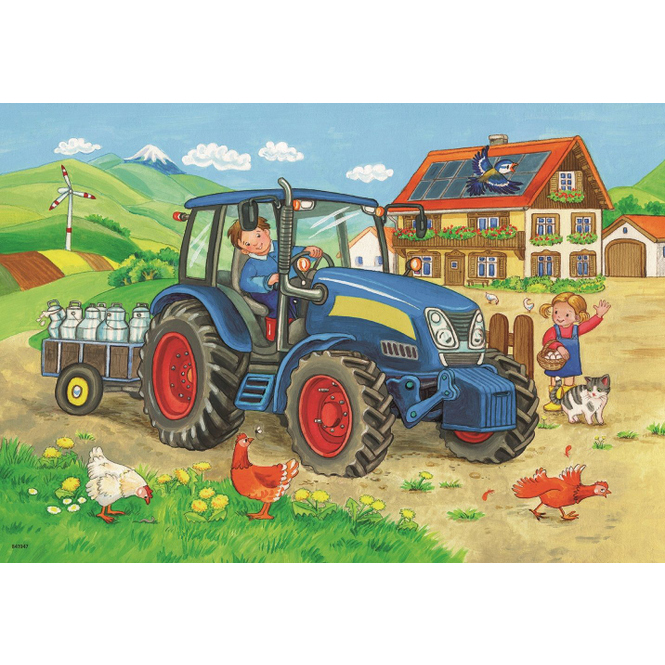 Puzzle-Box - Baustelle und Bauernhof - 2x 12 Teile
